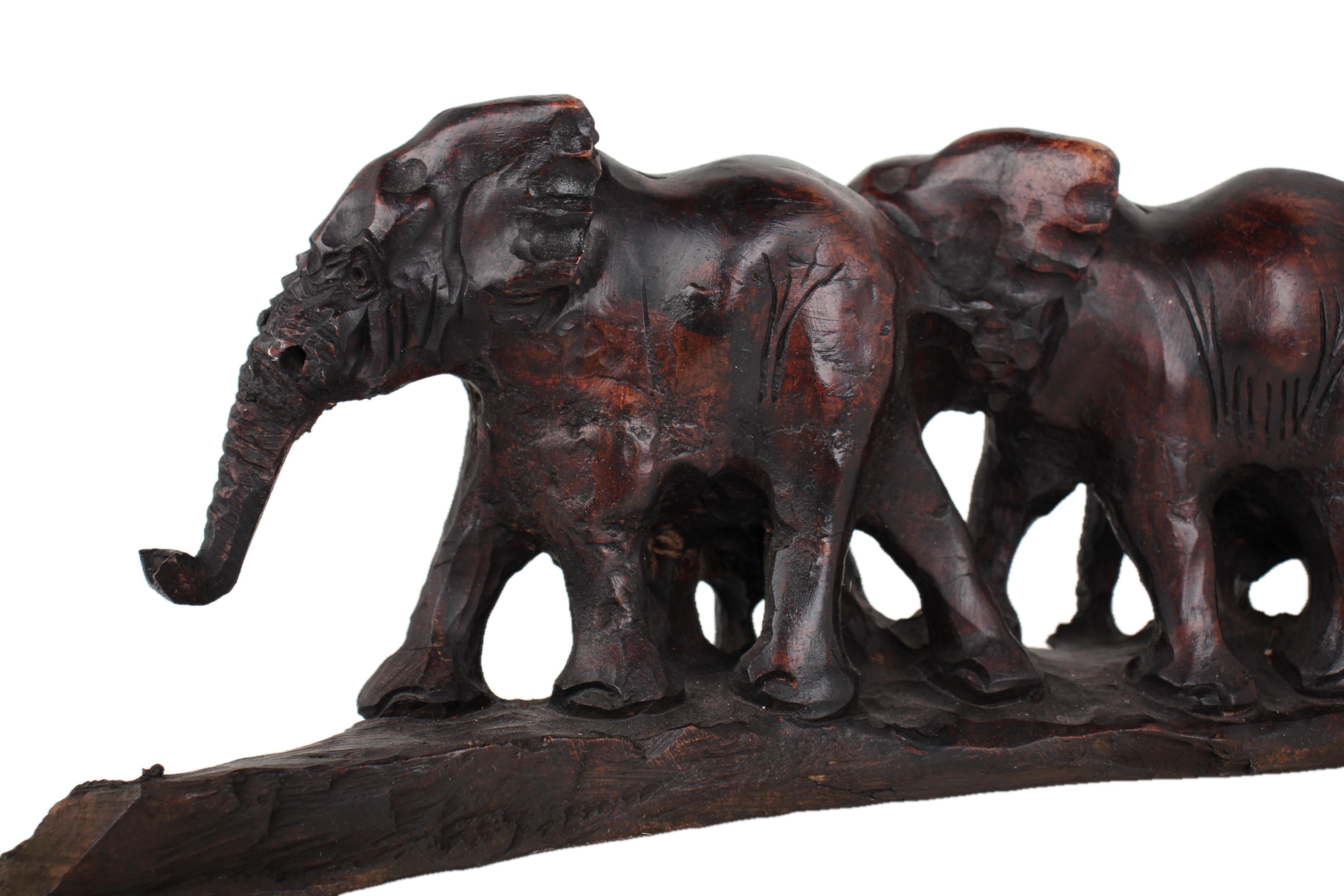 Chichewa Tribe Wooden Elephant Bridge ~7.1" Tall - New 2025 - Wooden and Basket Artifacts