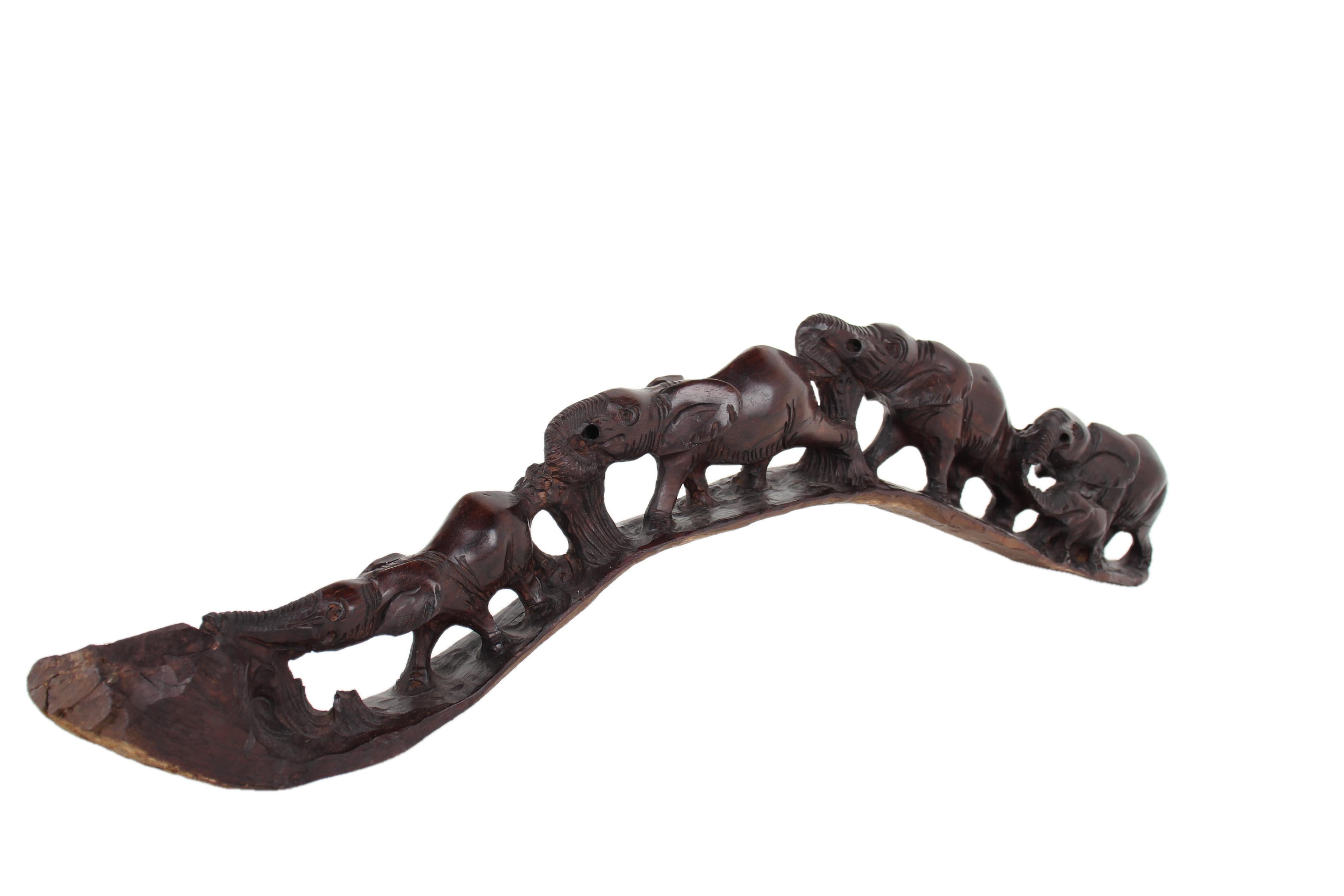 Chichewa Tribe Wooden Elephant Family ~8.3" Tall - New 2025 - Wooden and Basket Artifacts