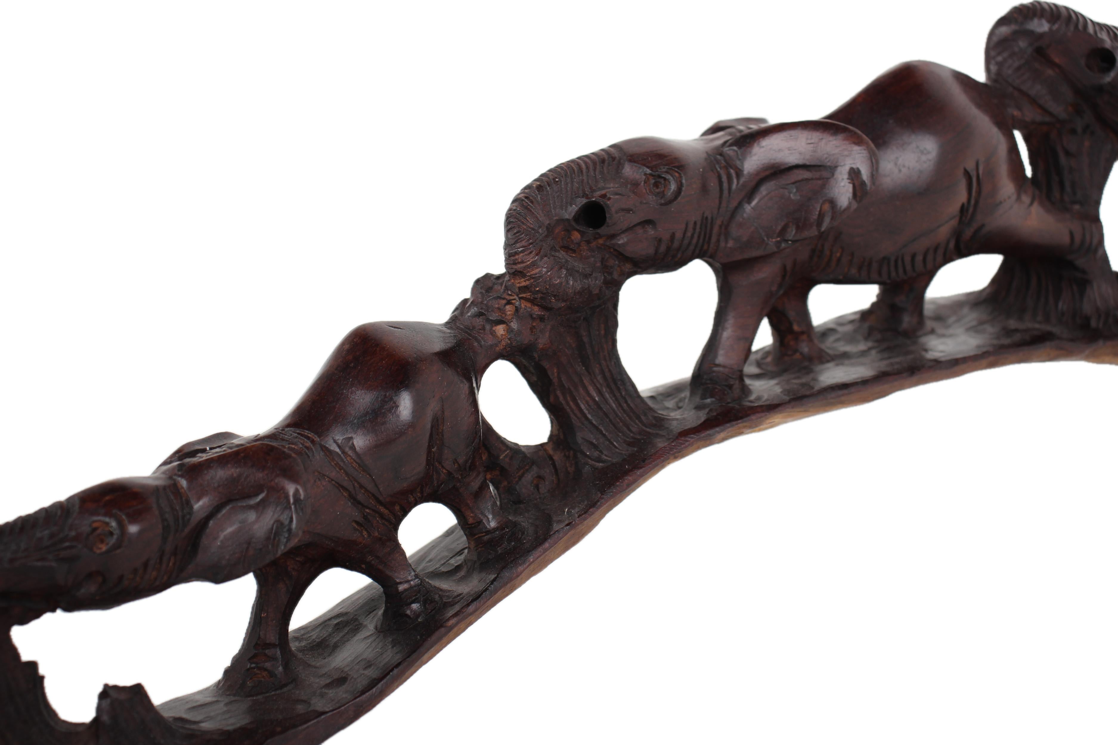 Chichewa Tribe Wooden Elephant Family ~8.3" Tall - New 2025 - Wooden and Basket Artifacts