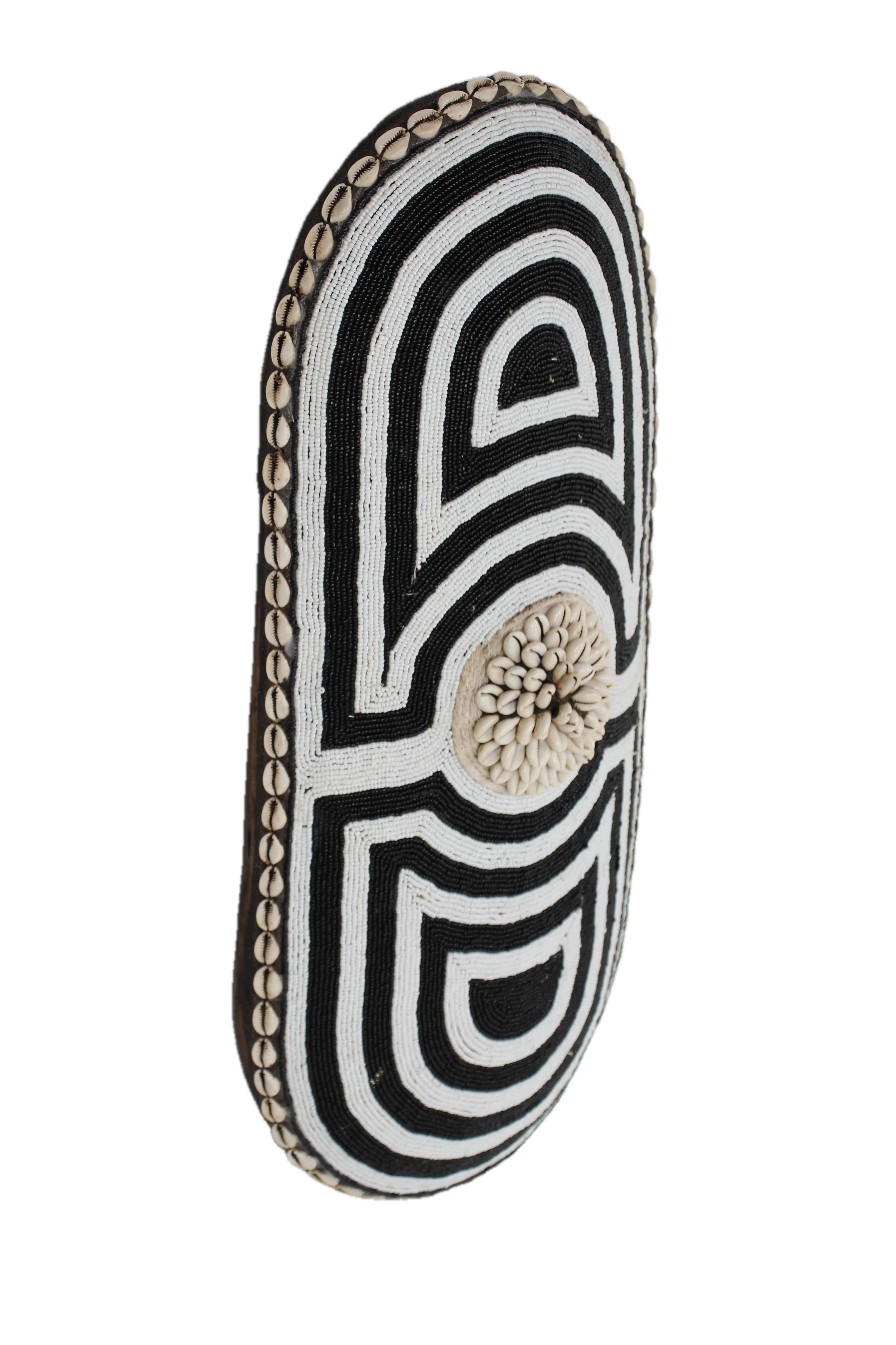 Tikar Tribe Long Beaded Shield ~20.9" Tall - New 2025 - Beaded Artifact