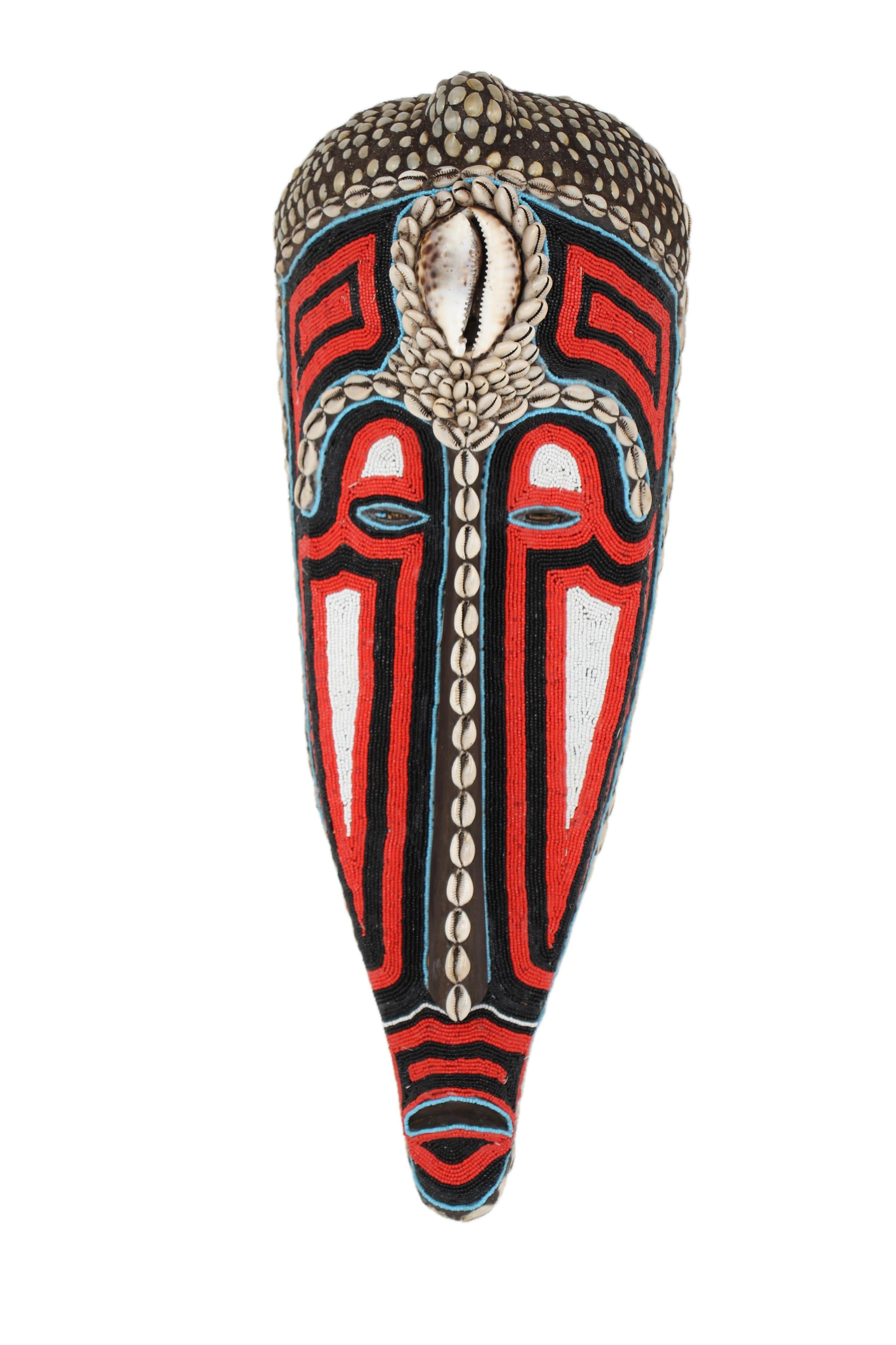 Fang Tribe Beaded Mask ~24.8" Tall - New 2025