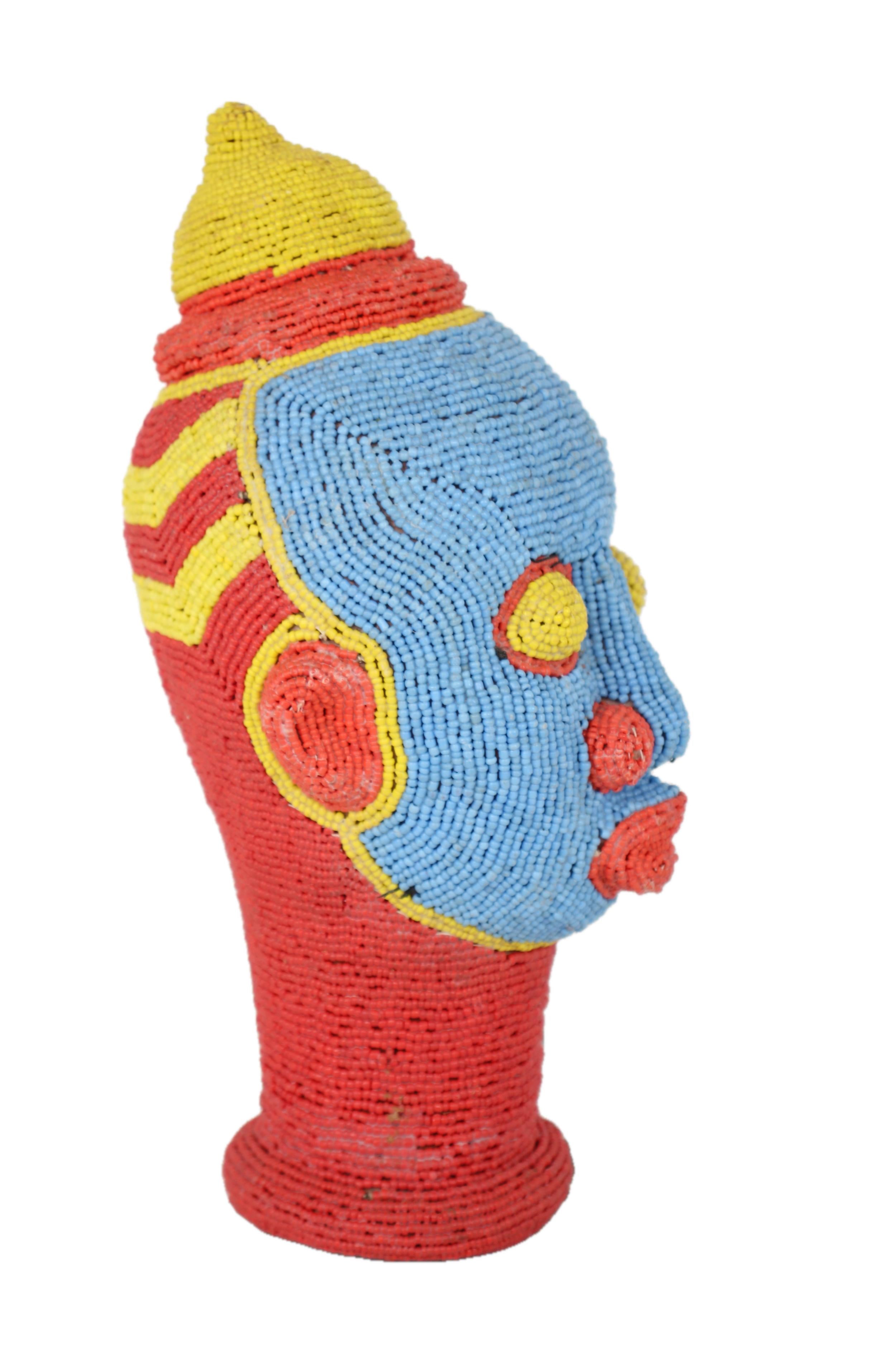 Igbo/Ibo Tribe Beaded Mask ~11.0" Tall - New 2025 - Beaded Artifacts