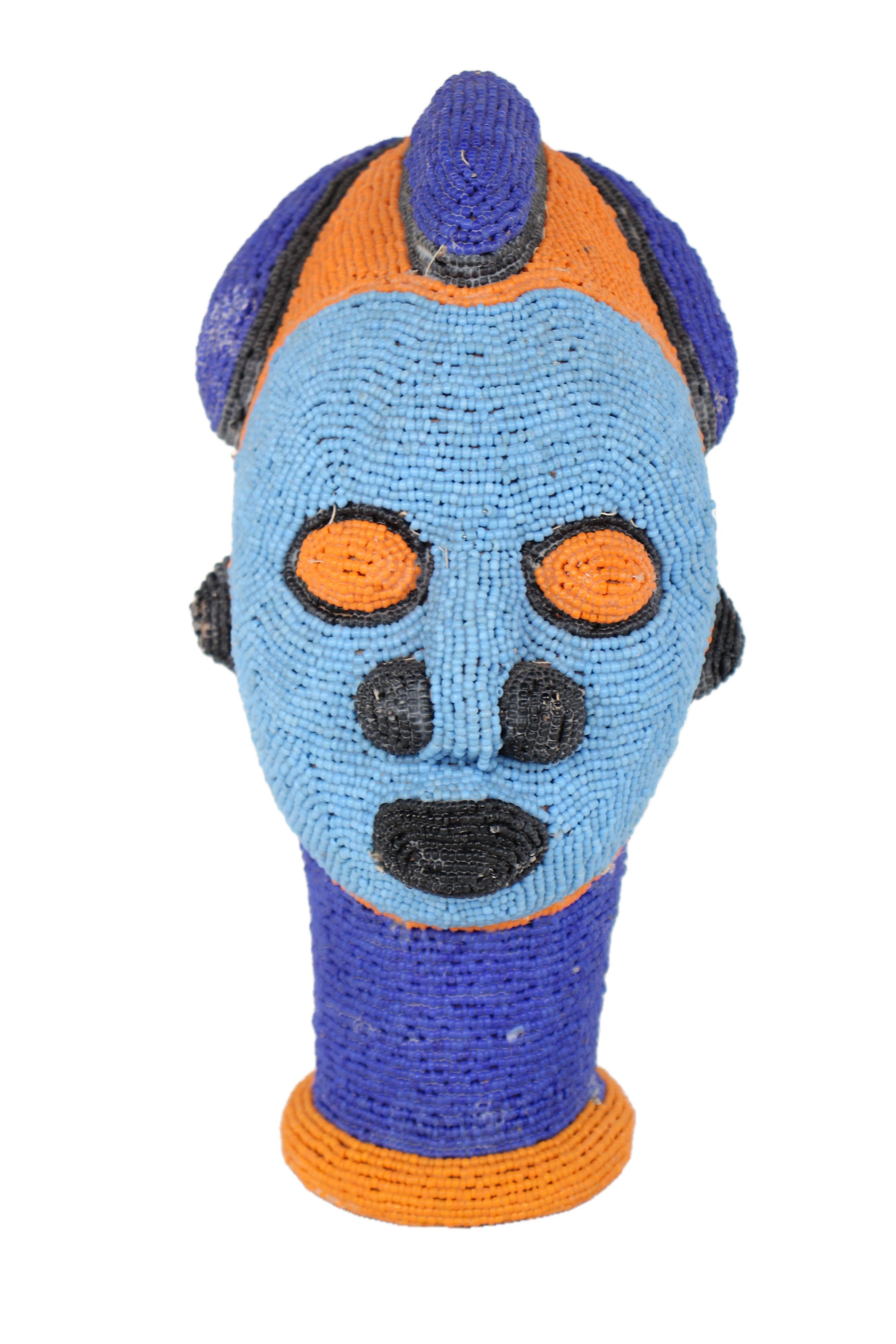 Igbo/Ibo Tribe Beaded Mask ~11.0" Tall - New 2025