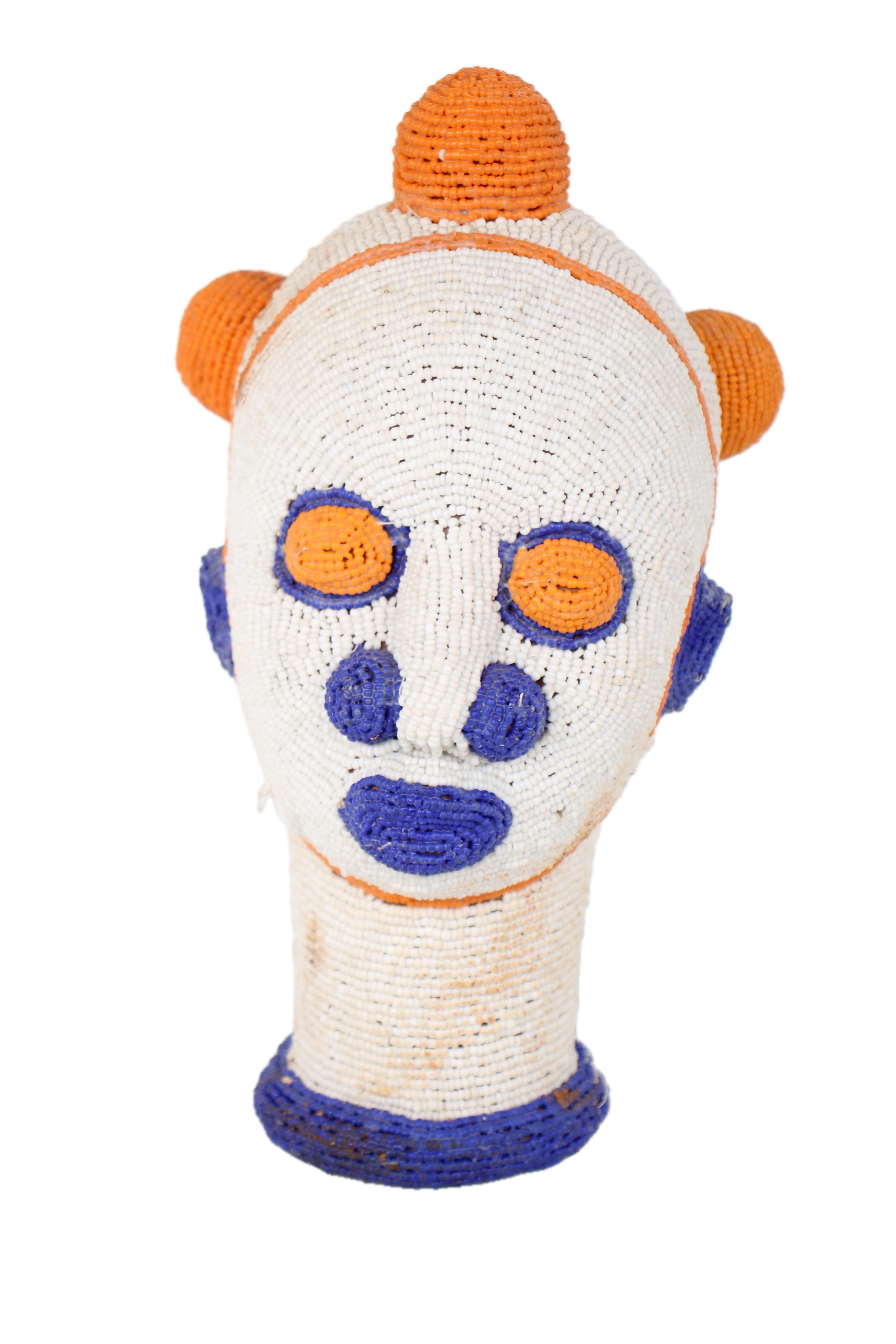 Igbo/Ibo Tribe Beaded Mask ~11.0" Tall - New 2025