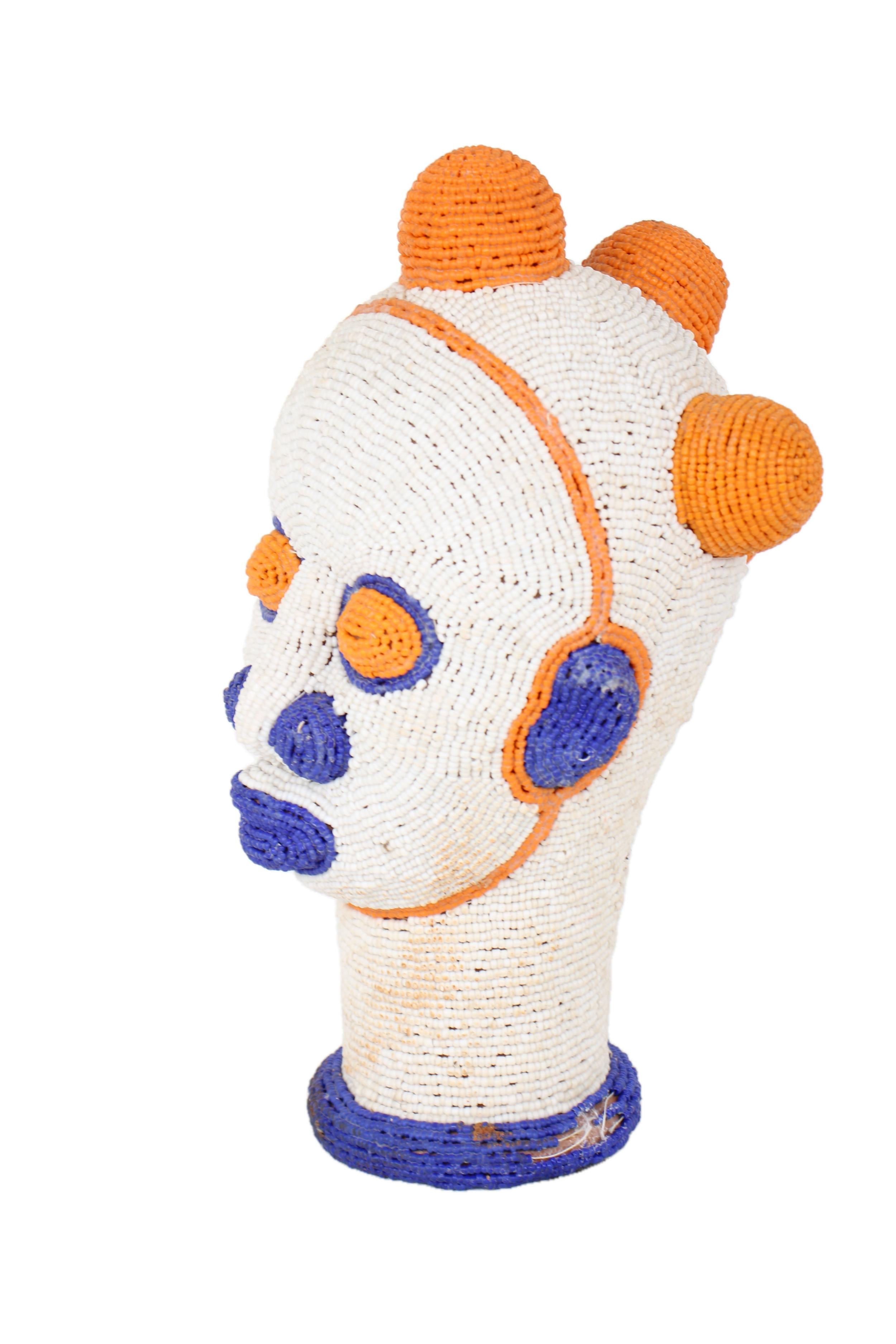 Igbo/Ibo Tribe Beaded Mask ~11.0" Tall - New 2025
