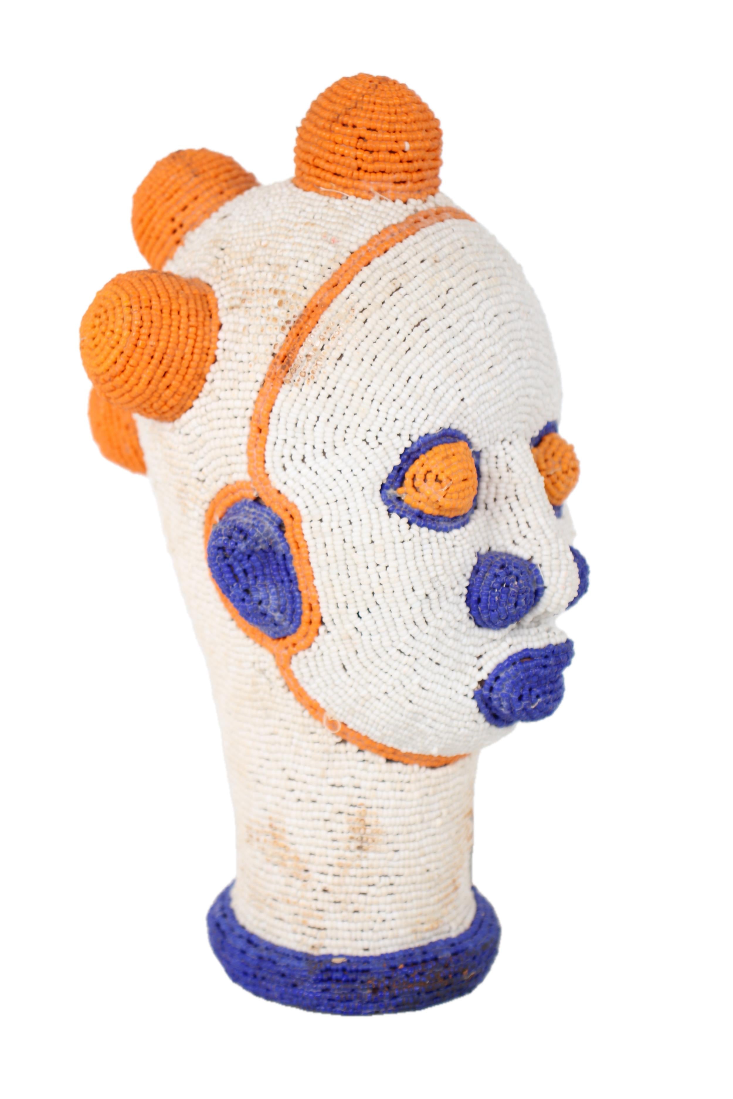 Igbo/Ibo Tribe Beaded Mask ~11.0" Tall - New 2025 - Beaded Artifacts