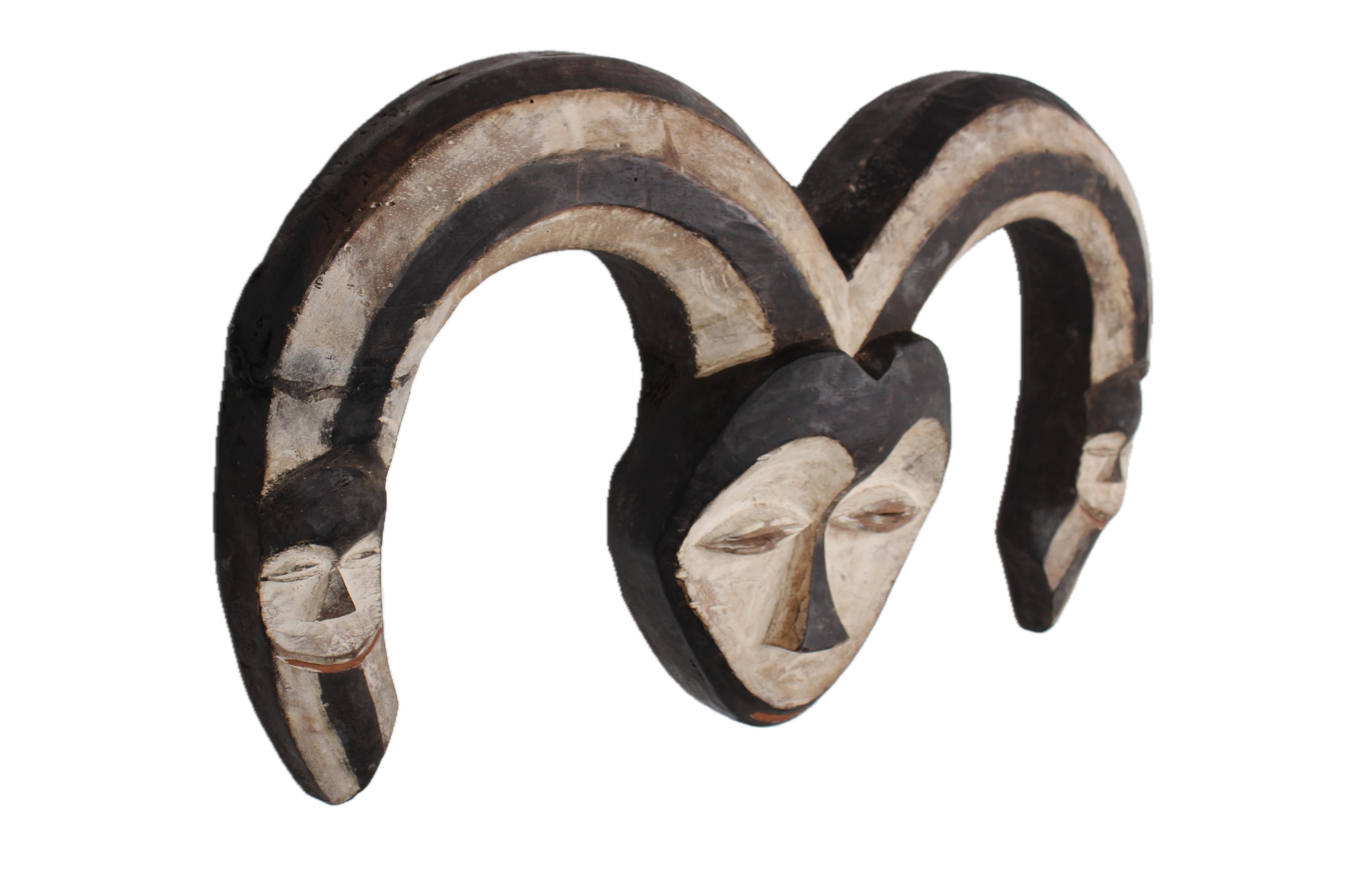 Kwele Tribe Mask ~15.7" Tall - New 2025 - West African Artifacts