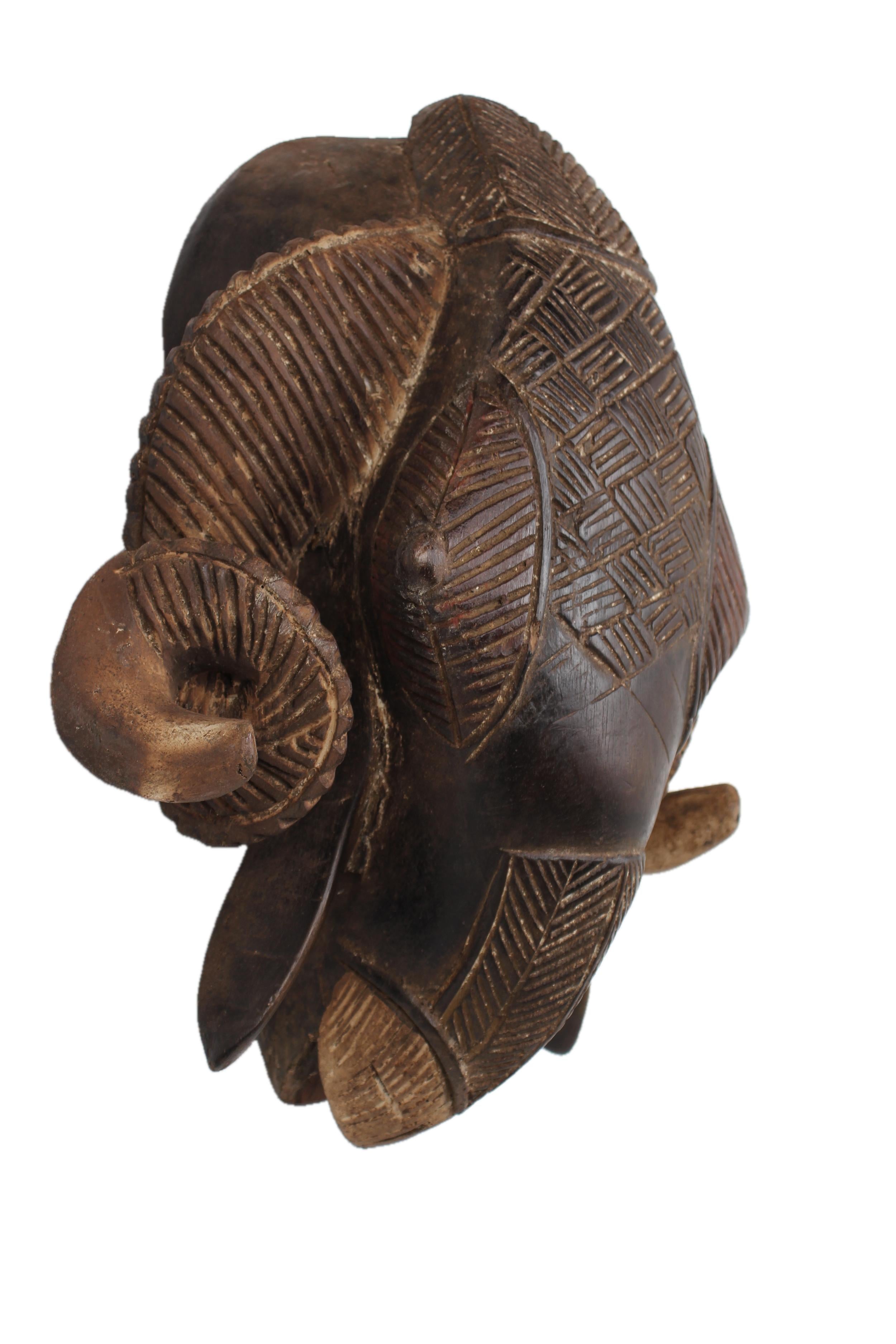 Baule Tribe Ram Mask ~18.1" Tall - New 2025 - West African Artifacts