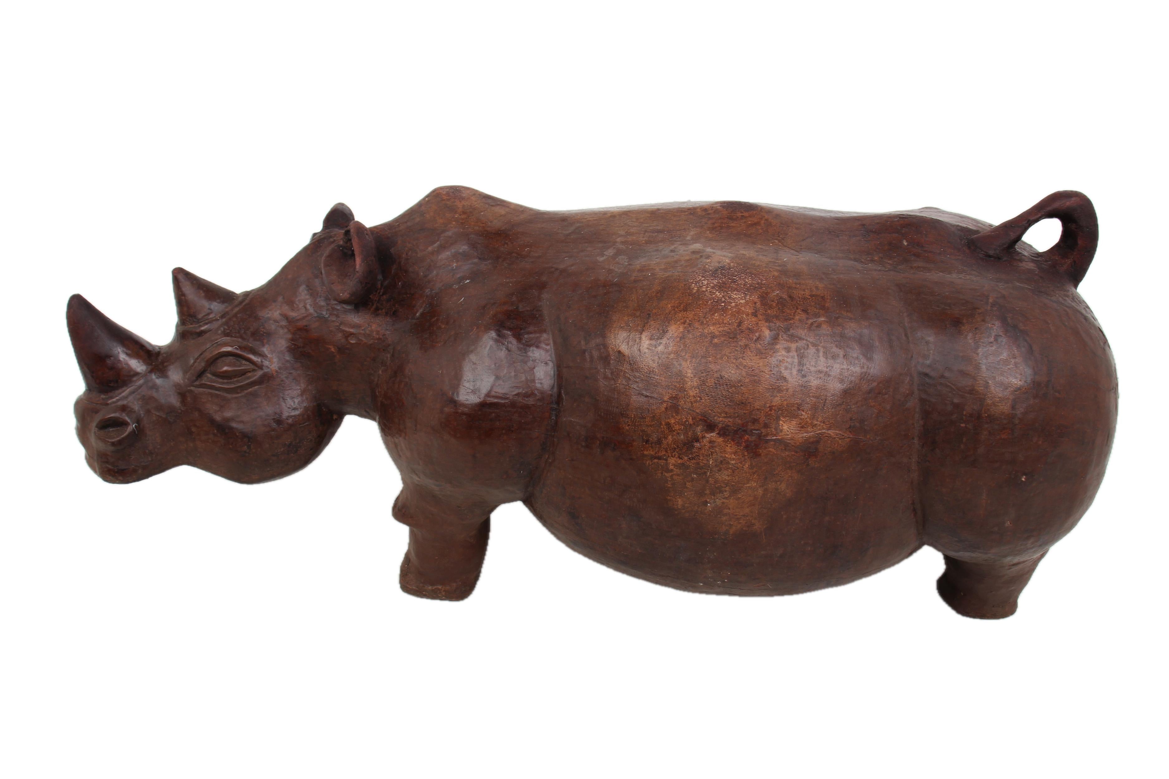 Chichewa Tribe Wooden Rhino ~16.9" Tall - New 2025 - Wooden and Basket Artifacts