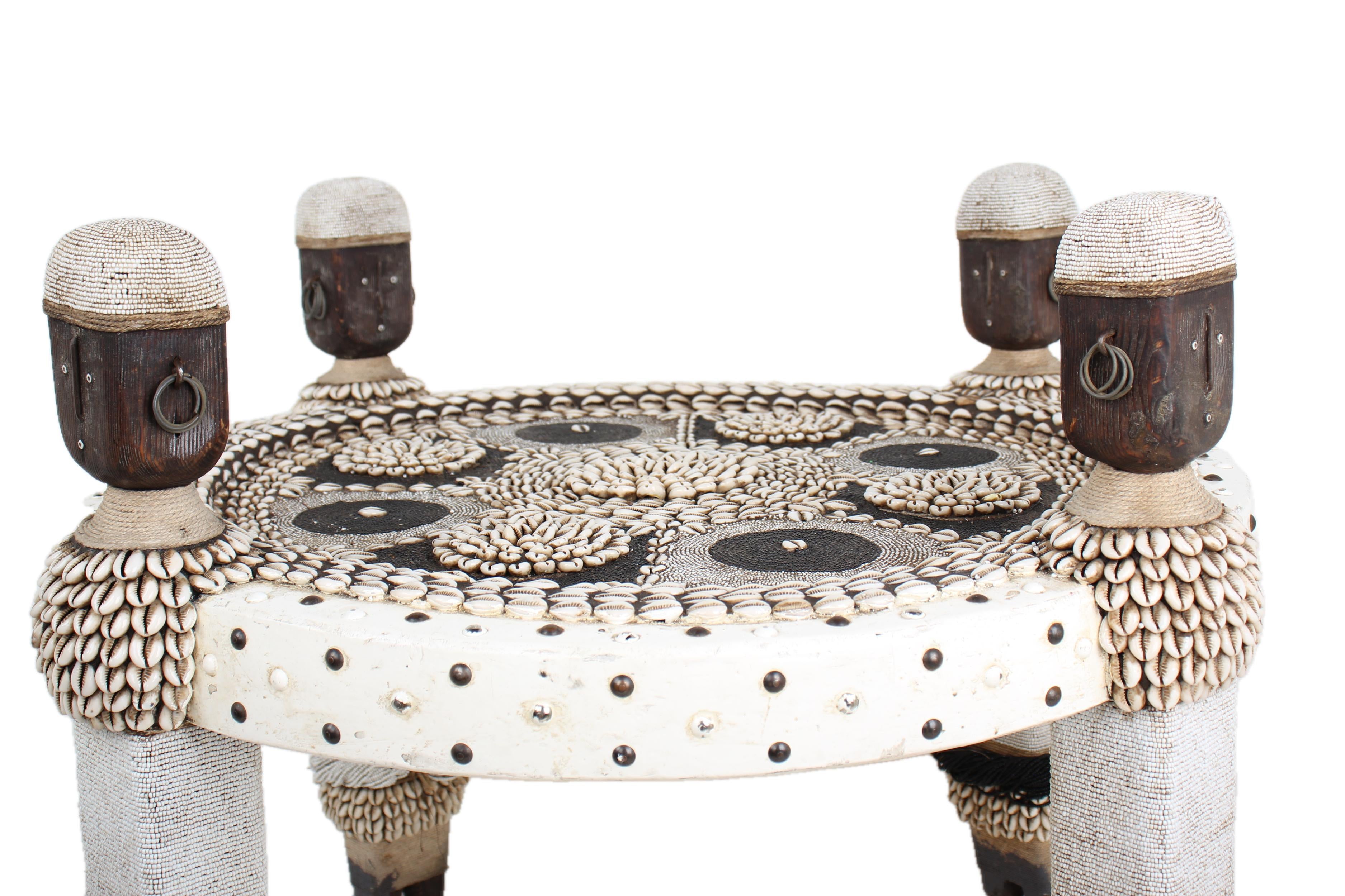 Namji Tribe Beaded Table ~24.0" Tall - New 2025 - Beaded Artifacts