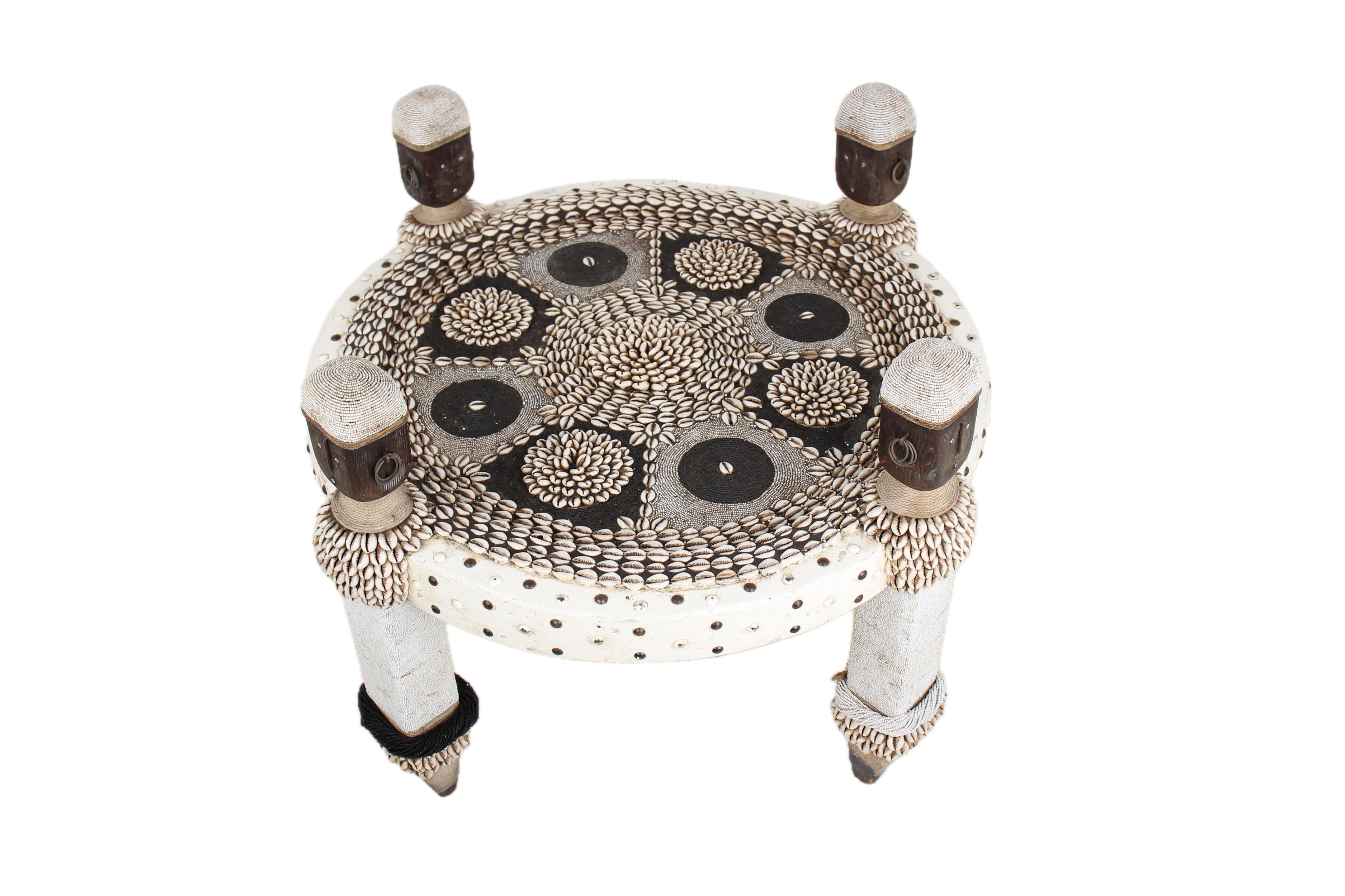 Namji Tribe Beaded Table ~24.0" Tall - New 2025 - Beaded Artifacts