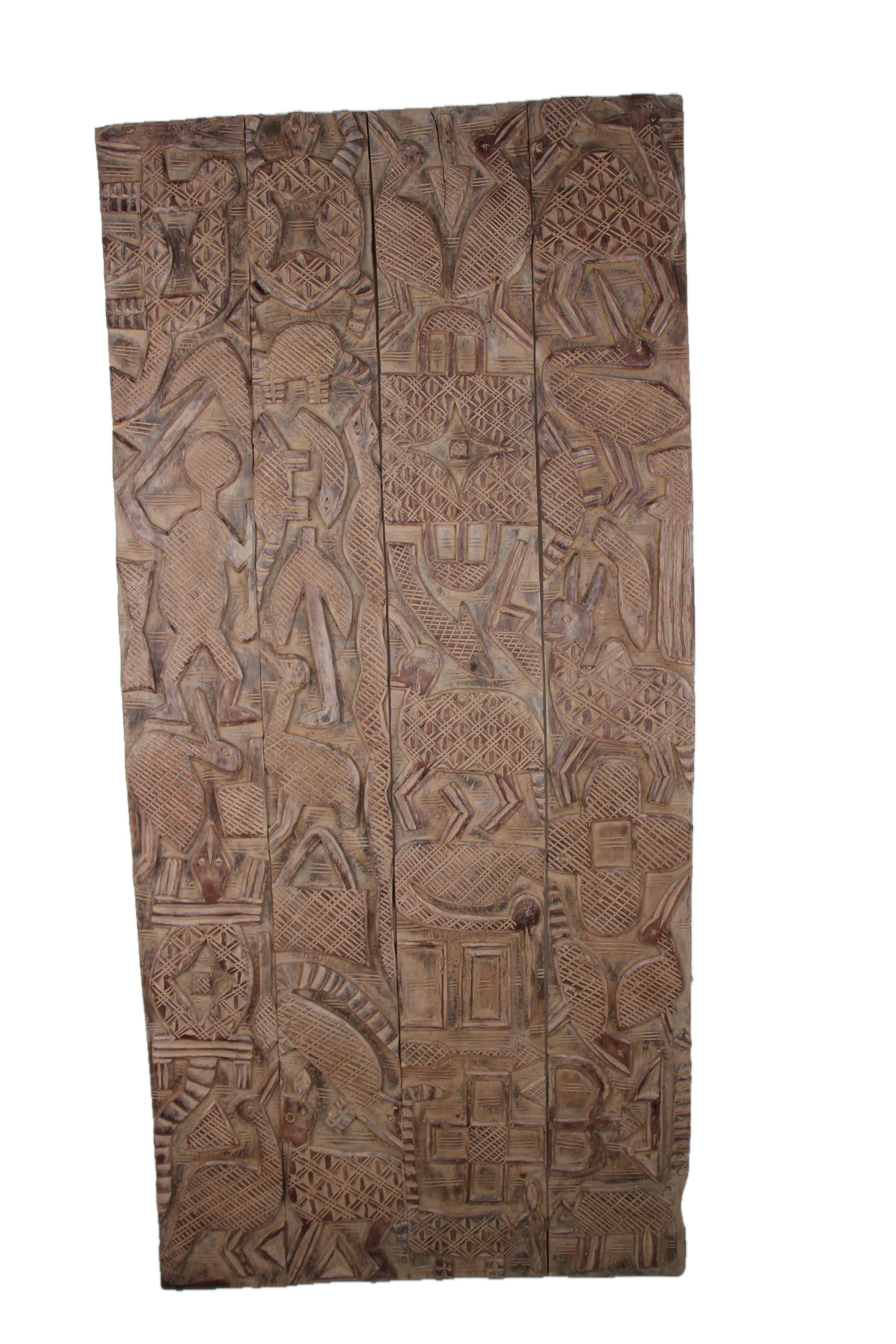 Yoruba Tribe Wooden Door ~81.5" Tall - New 2025