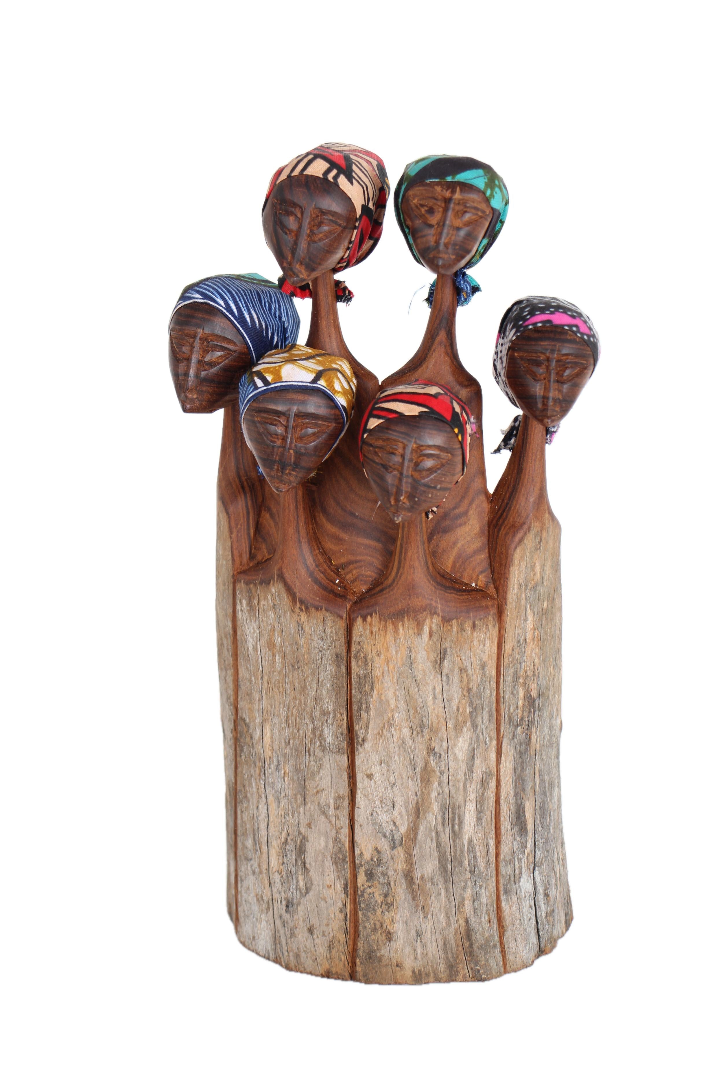 Makonde Tribe Mozambican Family ~11.8" Tall - New 2025