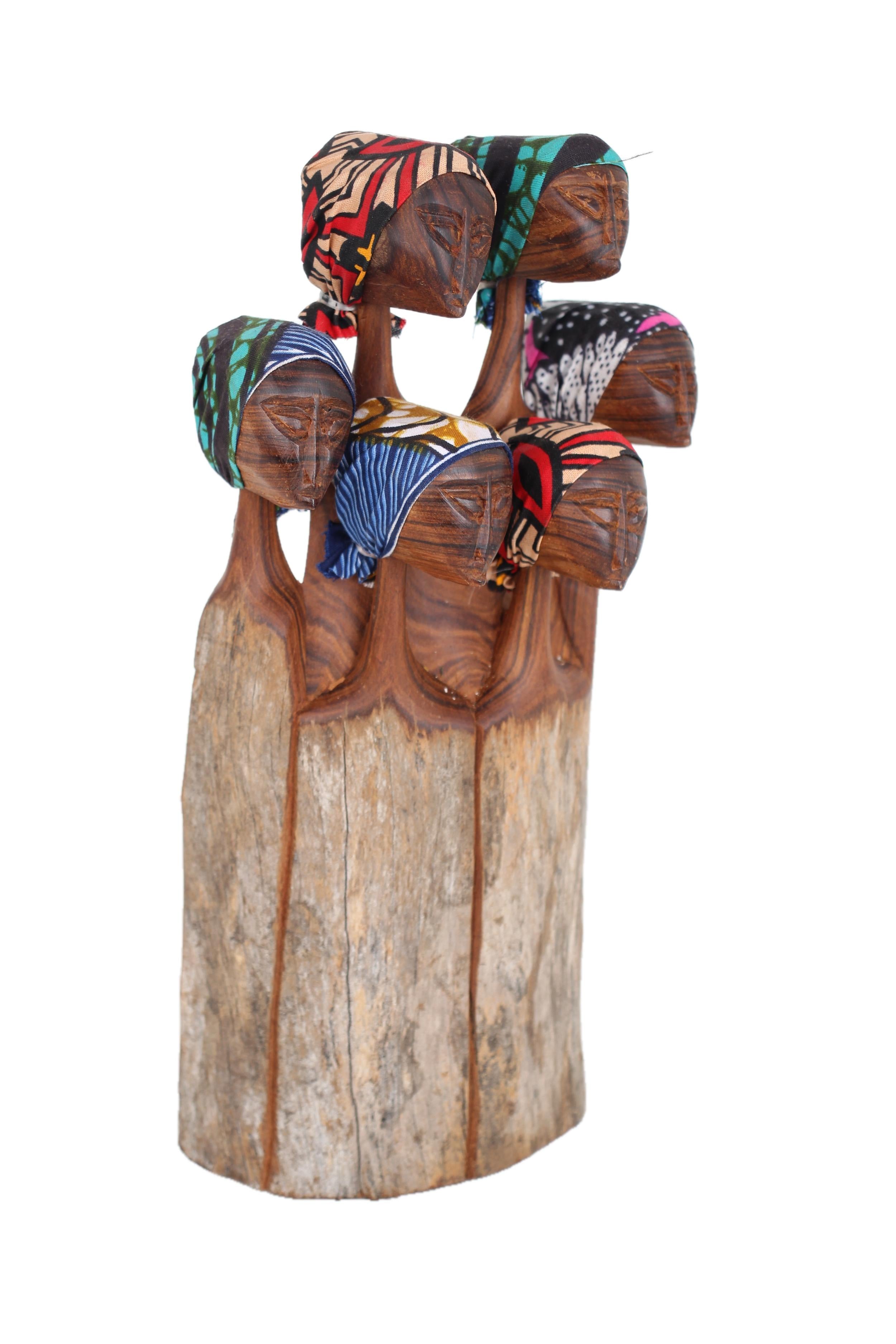 Makonde Tribe Mozambican Family ~11.8" Tall - New 2025