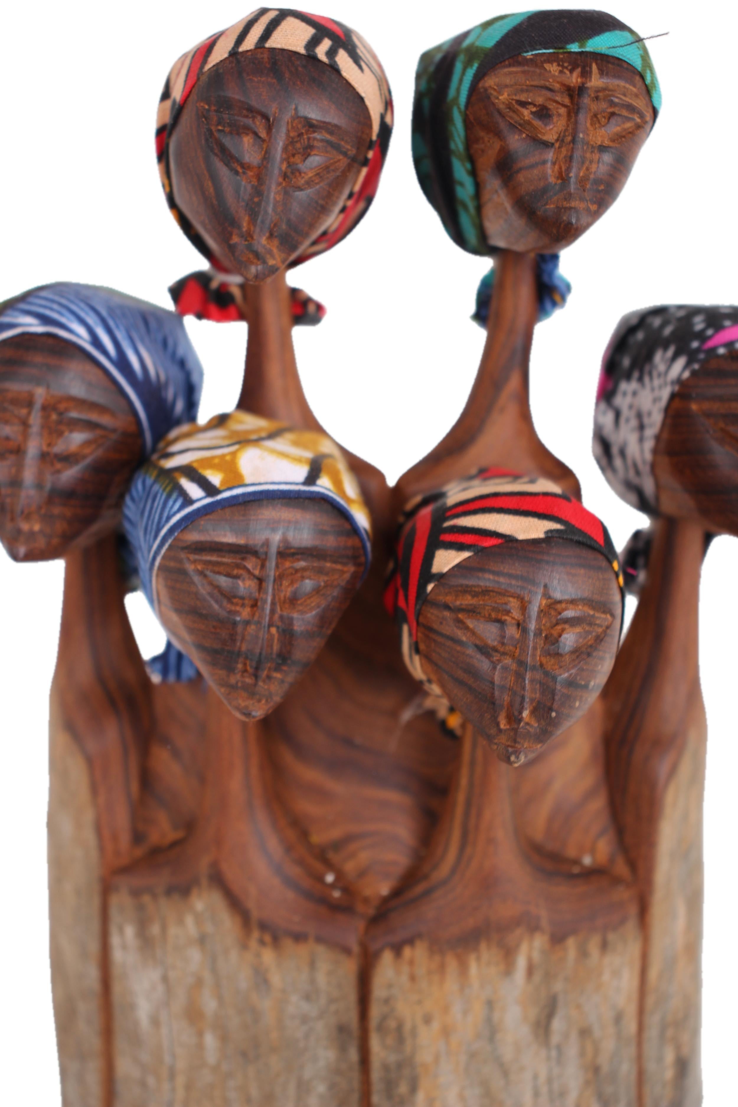 Makonde Tribe Mozambican Family ~11.8" Tall - New 2025