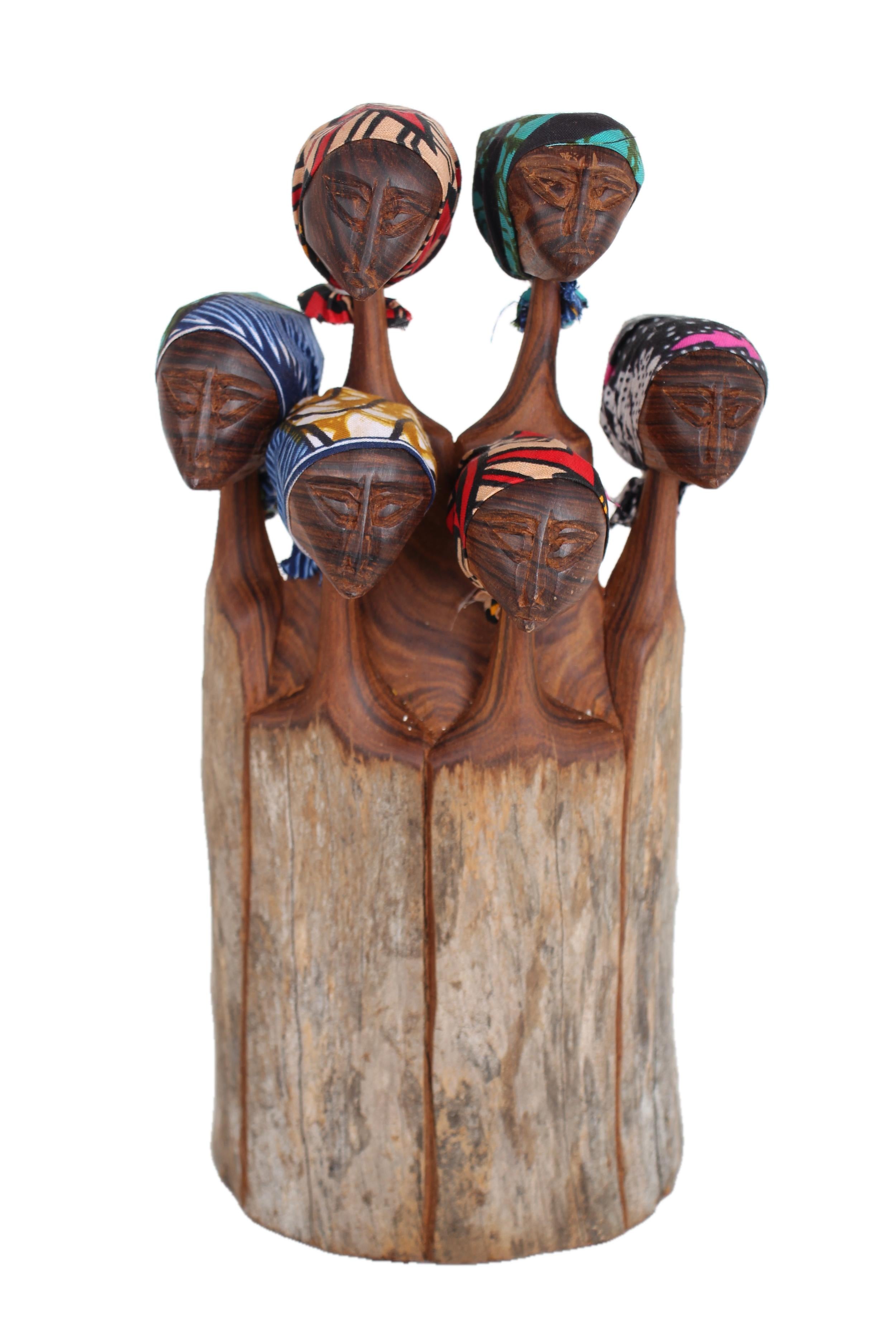 Makonde Tribe Mozambican Family ~11.8" Tall - New 2025