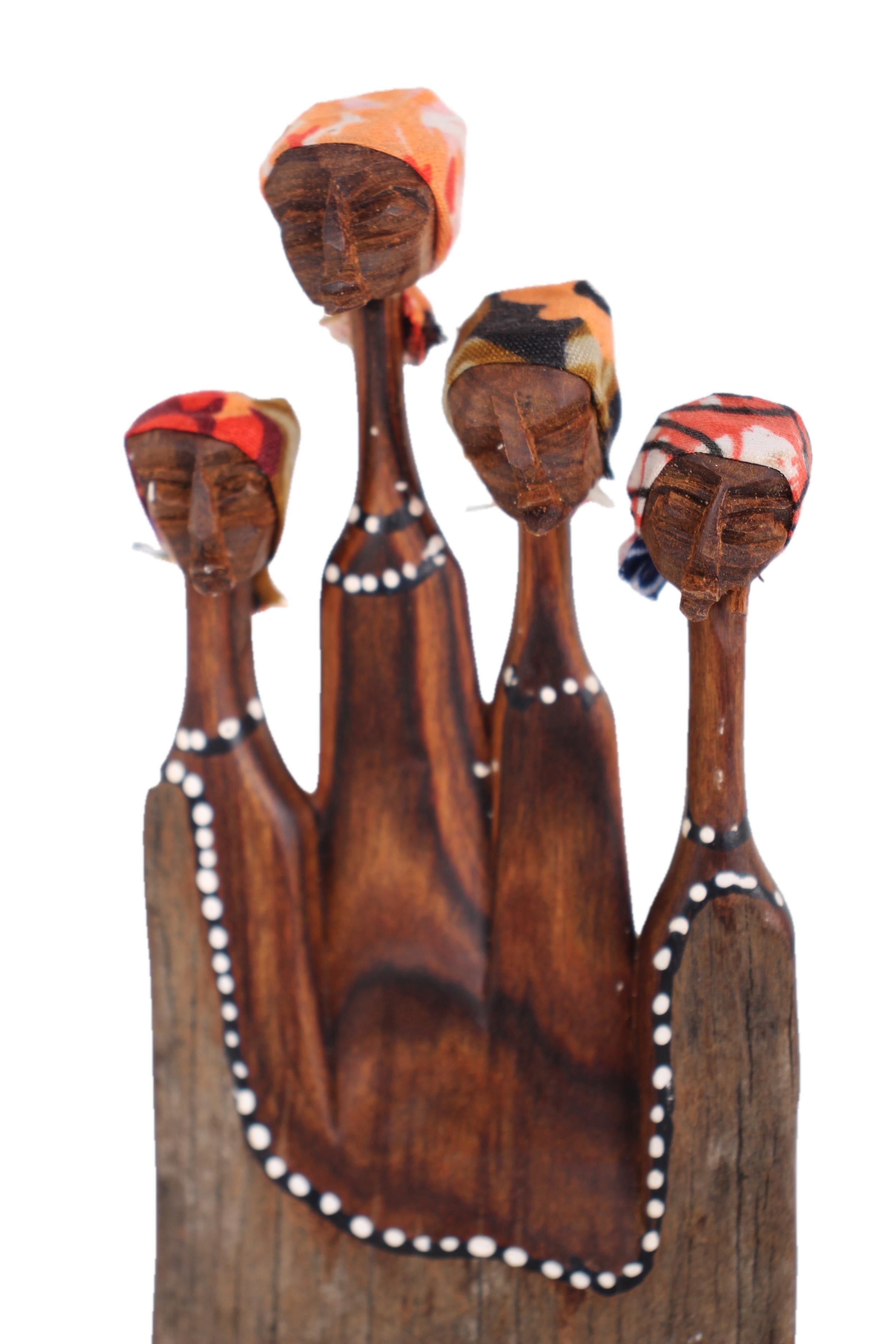 Makonde Tribe Mozambican Family ~7.5" Tall - New 2025