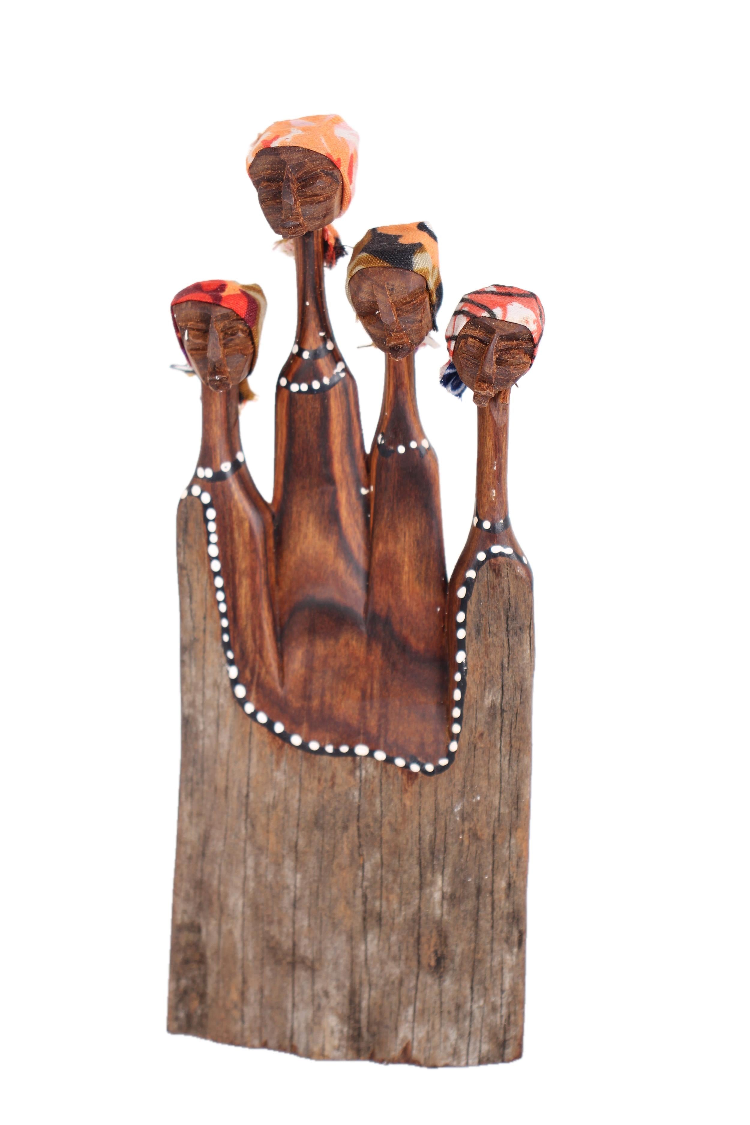 Makonde Tribe Mozambican Family ~7.5" Tall - New 2025