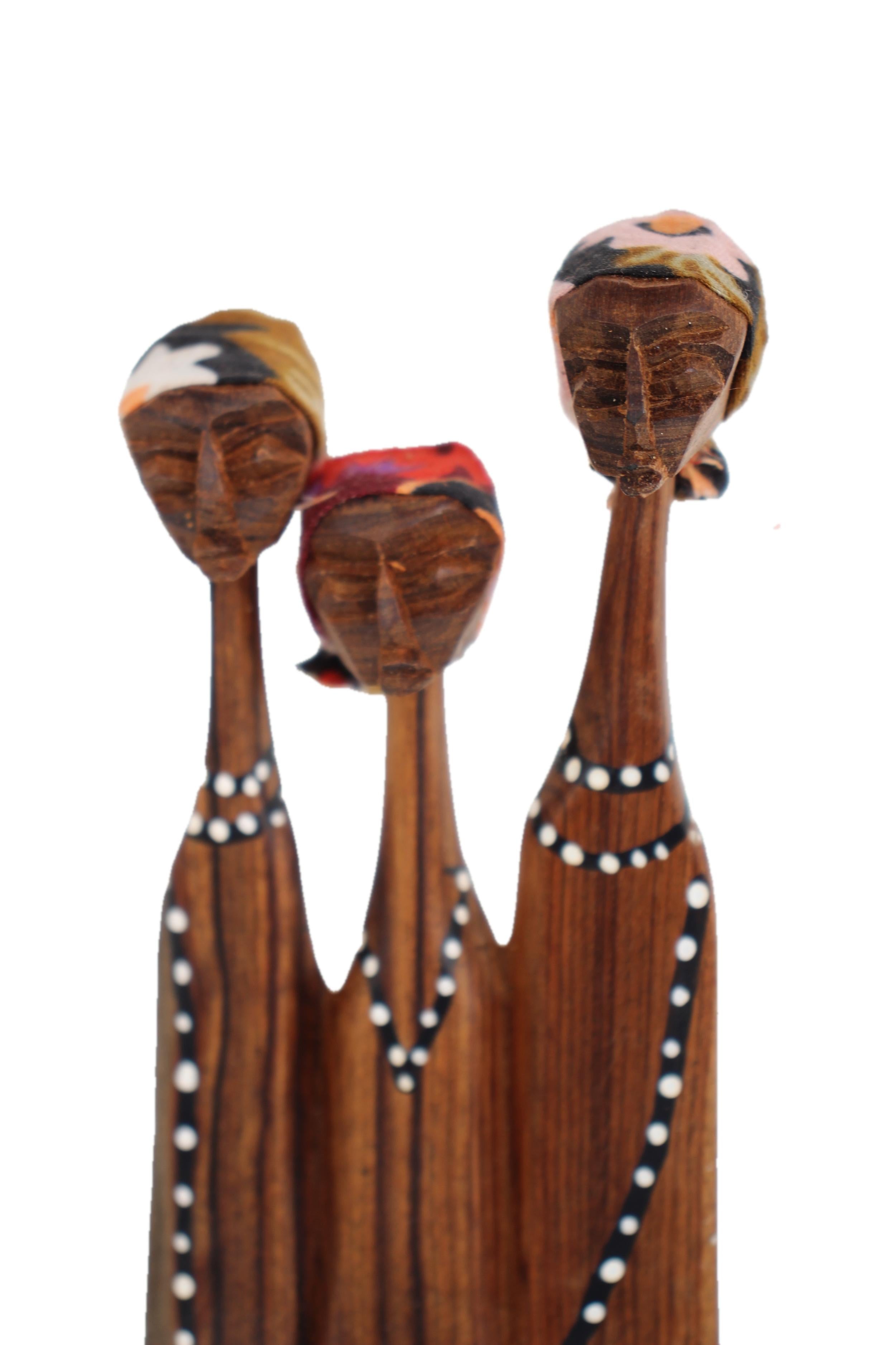 Makonde Tribe Mozambican Family ~7.5" Tall - New 2025