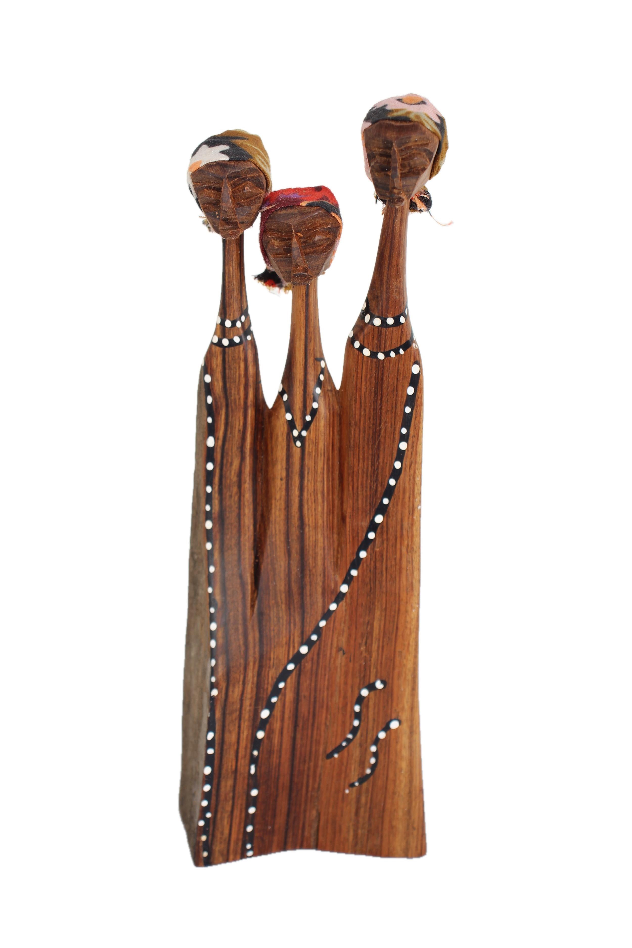 Makonde Tribe Mozambican Family ~7.5" Tall - New 2025