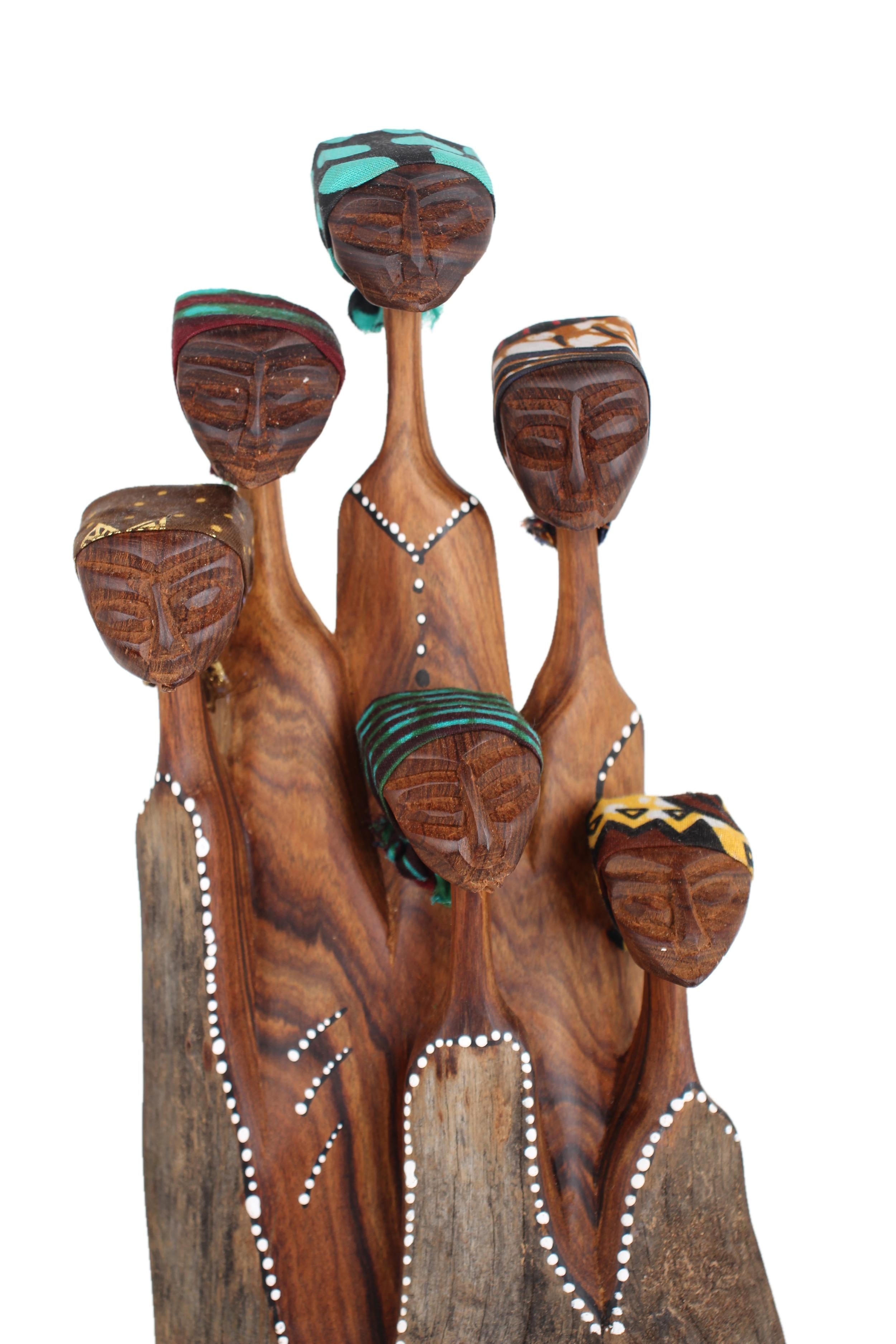 Makonde Tribe Wooden Holder ~15.7" Tall - New 2025