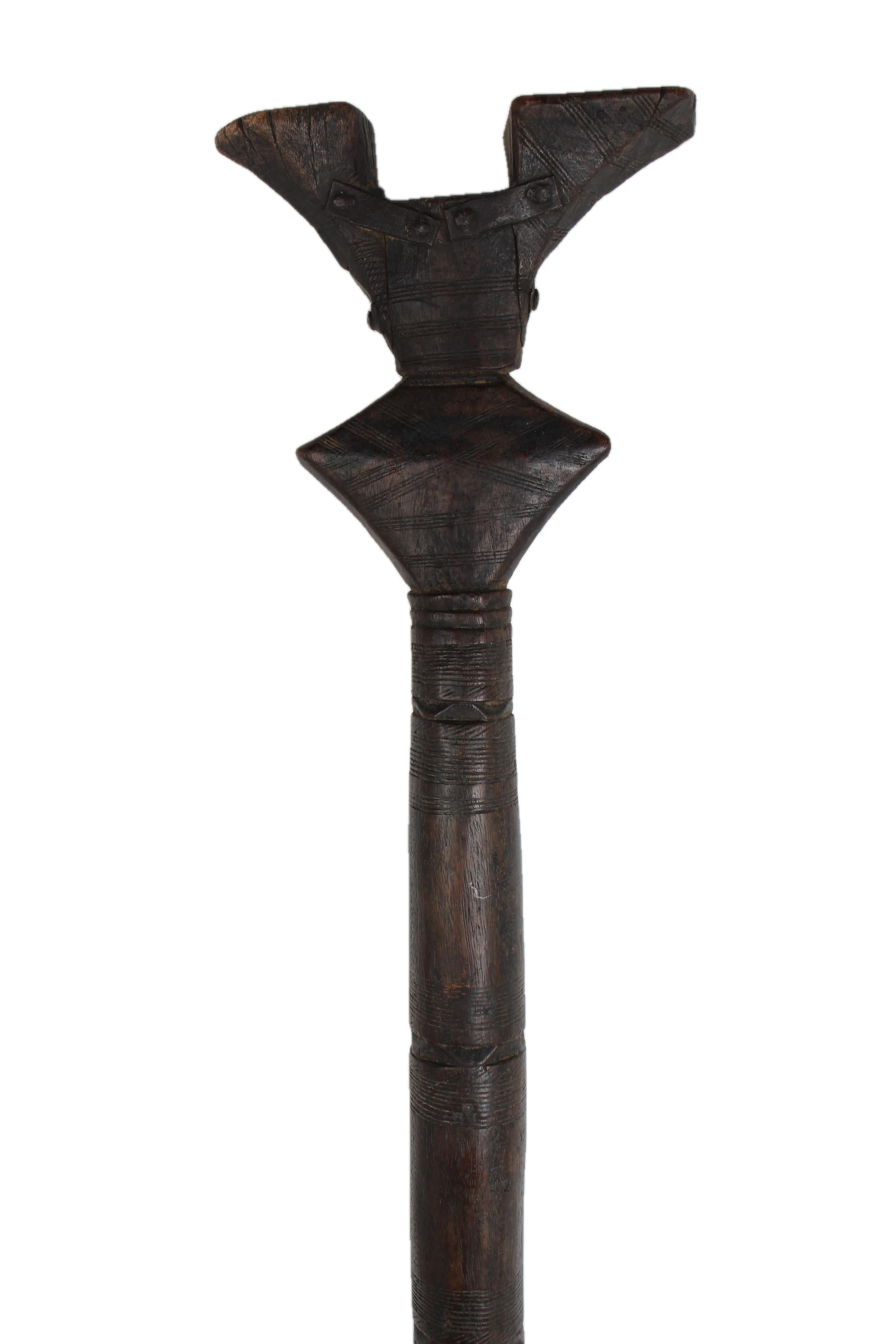 Tuareg Tribe Walking Stick ~46.1" Tall - New 2025 - Wooden and Basket Artifacts