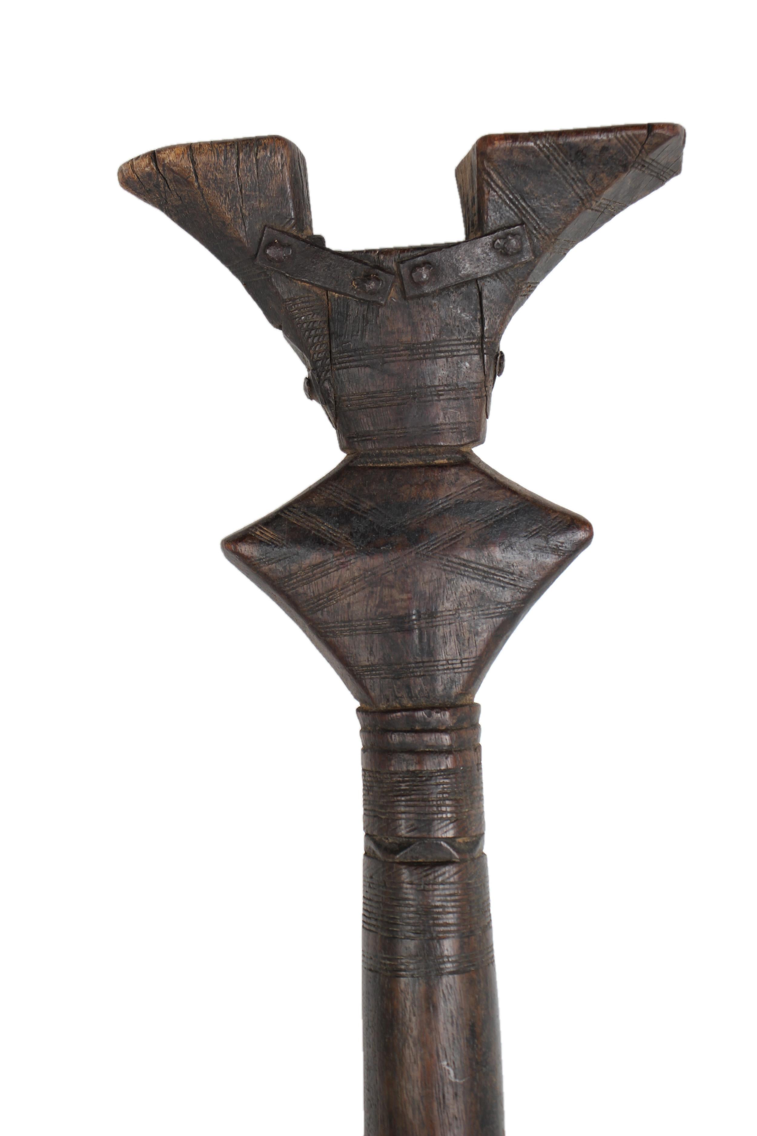 Tuareg Tribe Walking Stick ~46.1" Tall - New 2025 - Wooden and Basket Artifacts