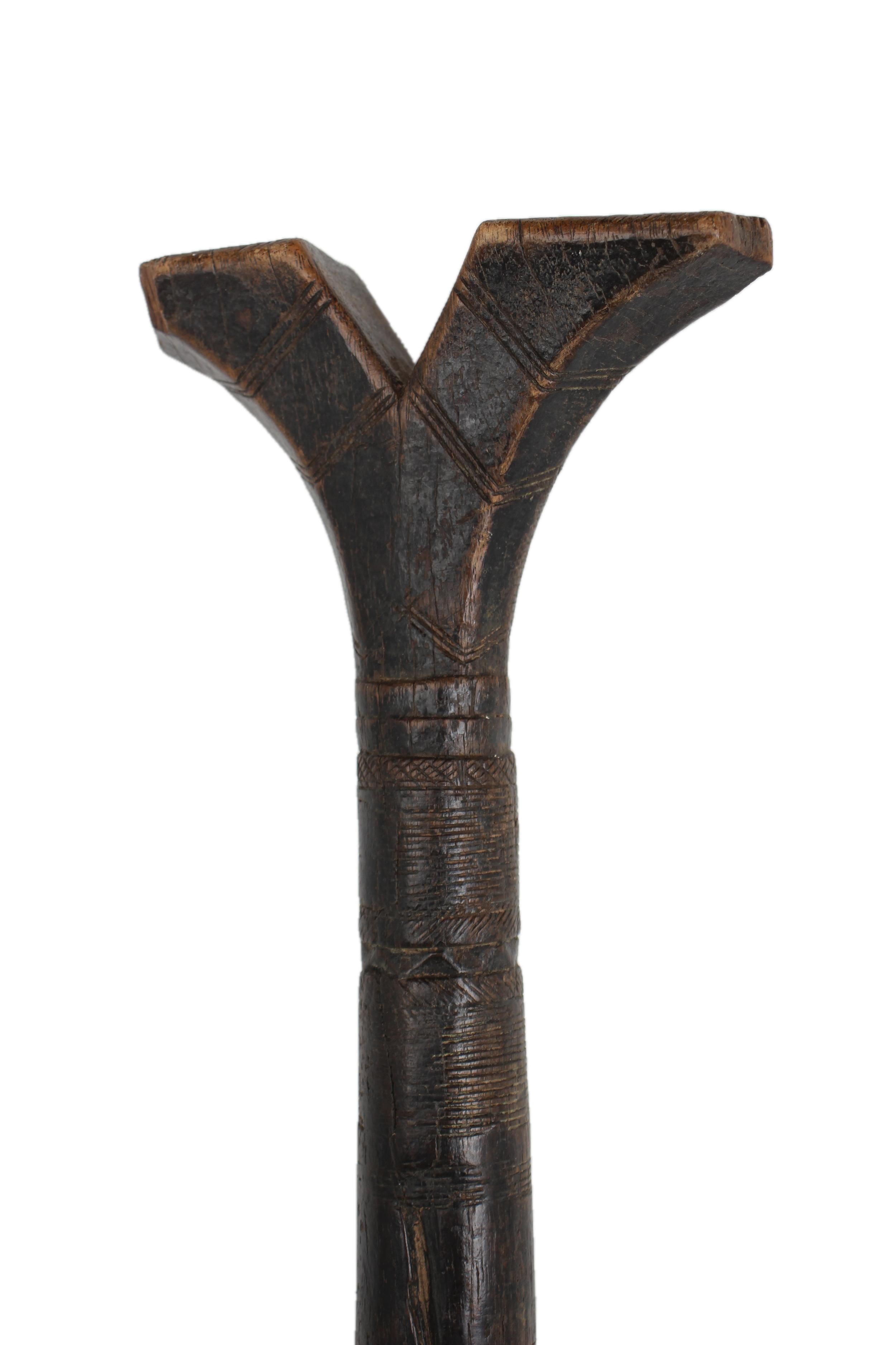 Tuareg Tribe Walking Stick ~42.1" Tall - New 2025 - Wooden and Basket Artifacts