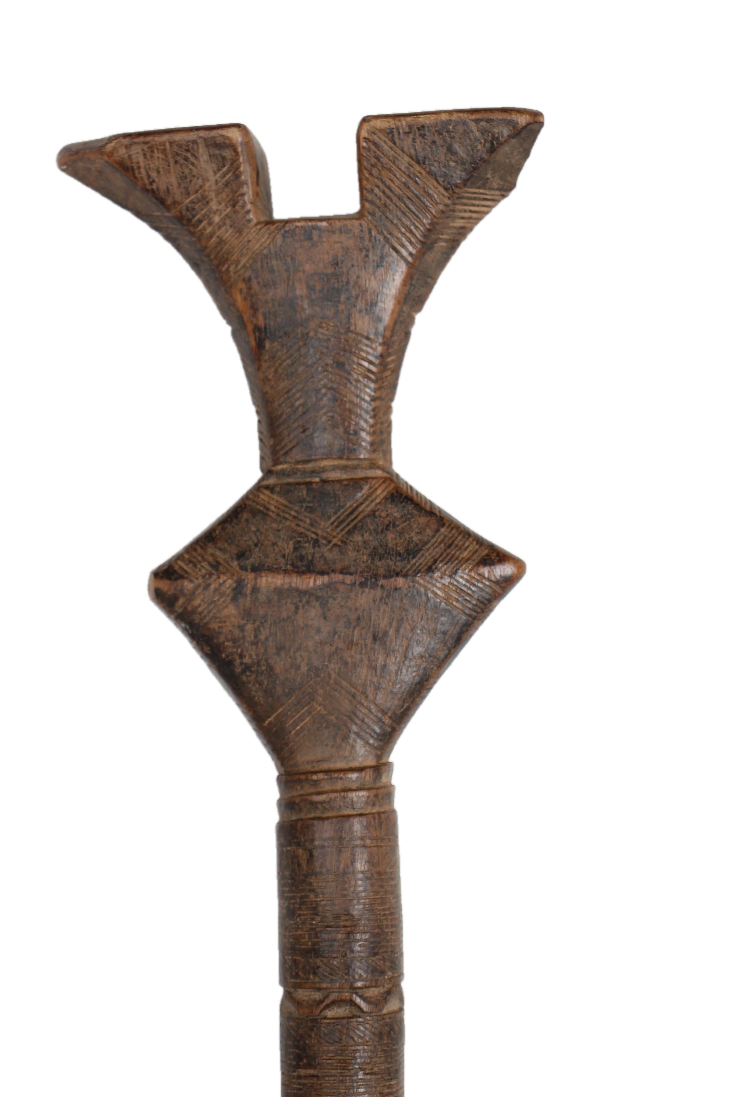 Tuareg Tribe Walking Stick ~44.5" Tall - New 2025 - Wooden and Basket Artifacts