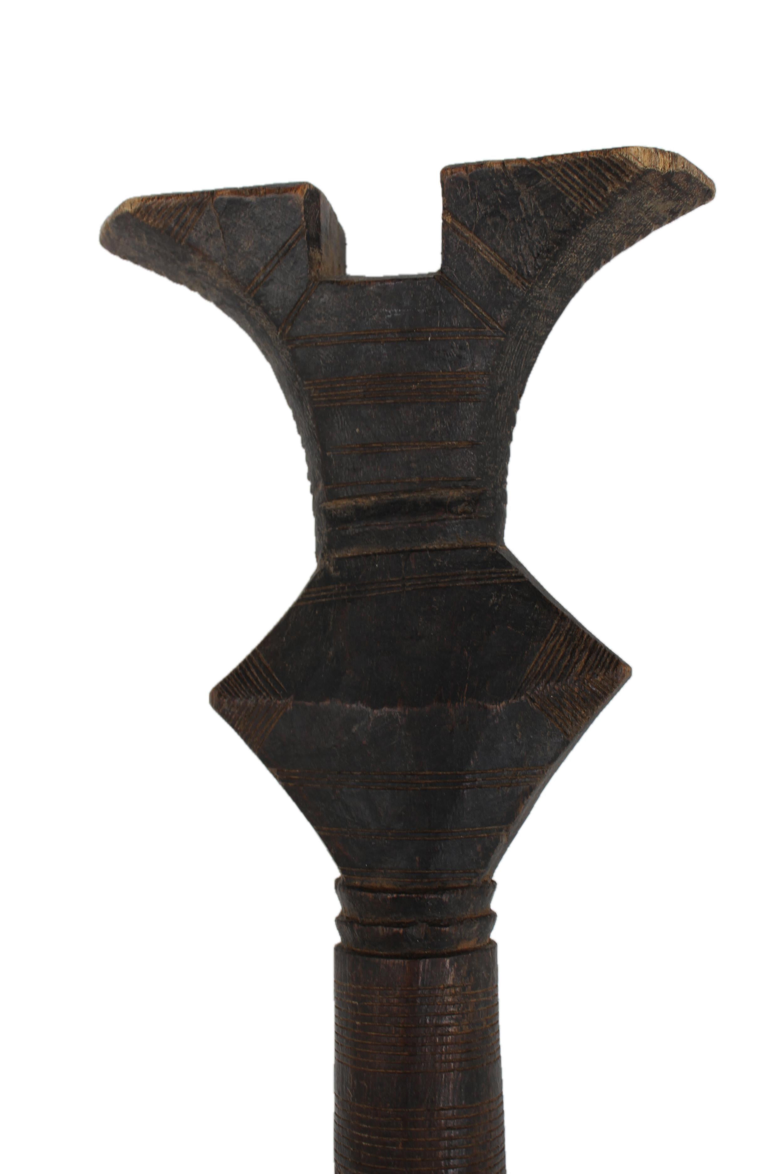 Tuareg Tribe Walking Stick ~44.9" Tall - New 2025 - Wooden and Basket Artifacts