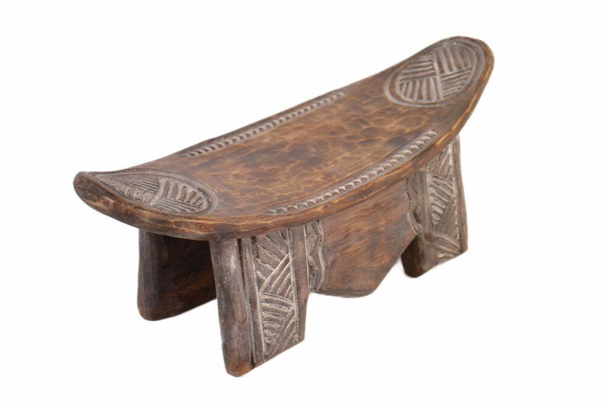 Ashanti Tribe Wooden Stools ~7.9" Tall (New 2026) - Furniture
