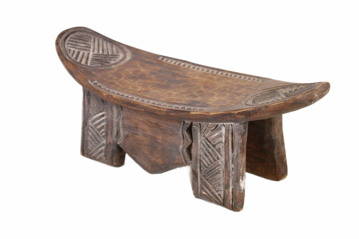 Ashanti Tribe Wooden Stools ~7.9" Tall (New 2026) - Furniture