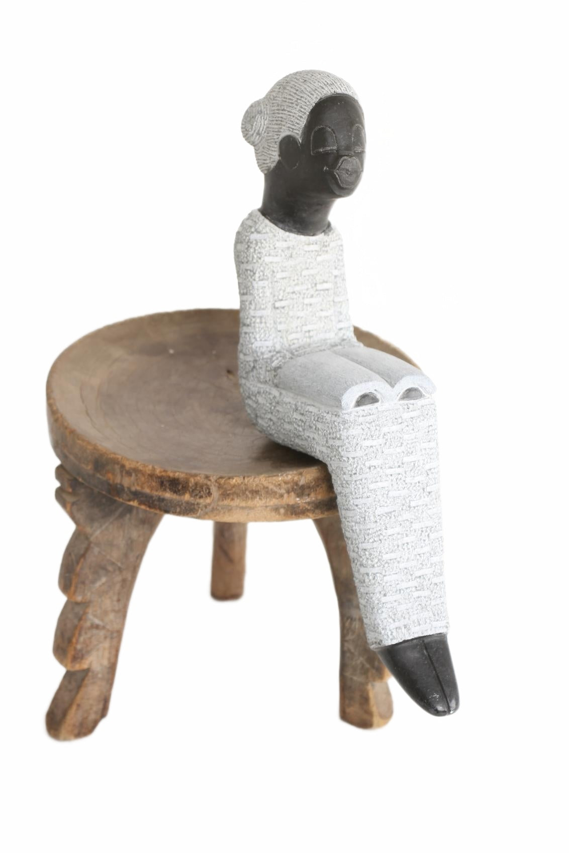 Shona Tribe Springstone Book Reader ~16.5" Tall (New 2026) - Sculpture & Statuary