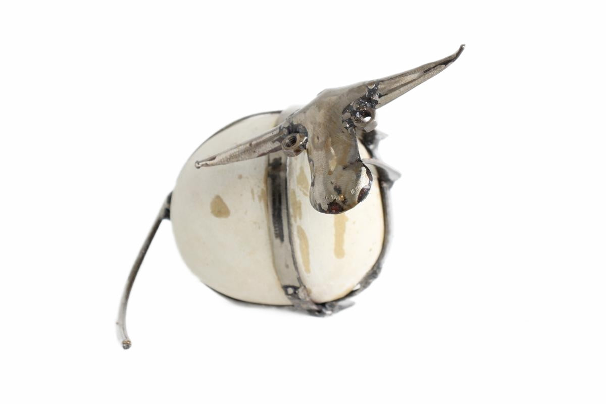 Shona Tribe Metal/Rock Bull Sculpture ~7.5" Tall (New 2026) - Sculpture & Statuary