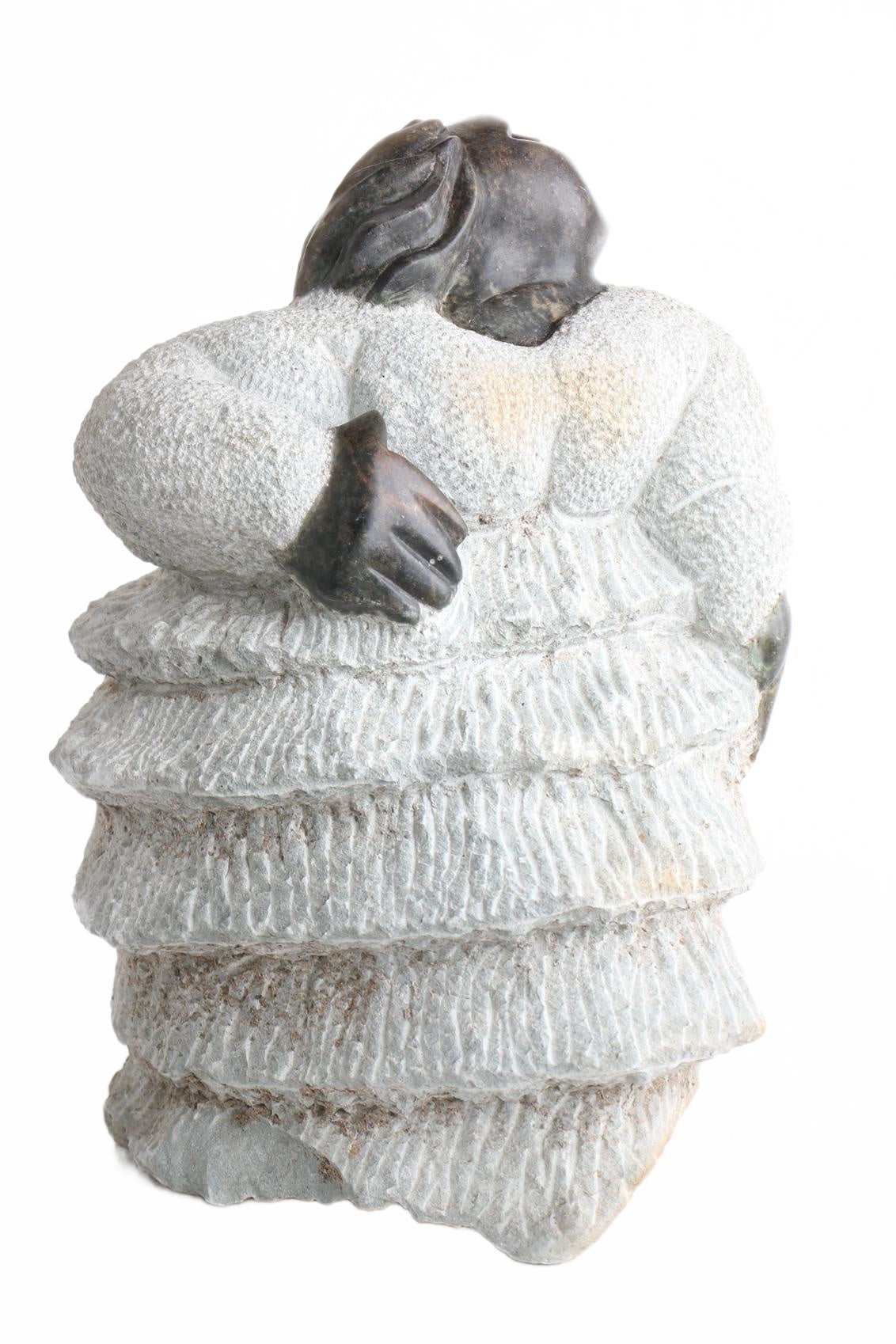 Shona Tribe Springstone Fat Mamas ~17.3" Tall (New 2026) - Sculpture & Statuary