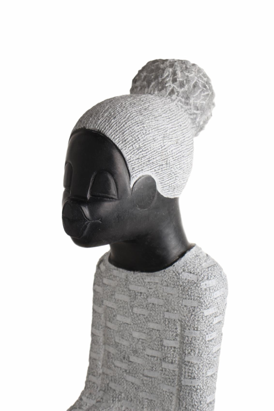 Shona Tribe Springstone Book Reader ~33.9" Tall (New 2026) - Sculpture & Statuary
