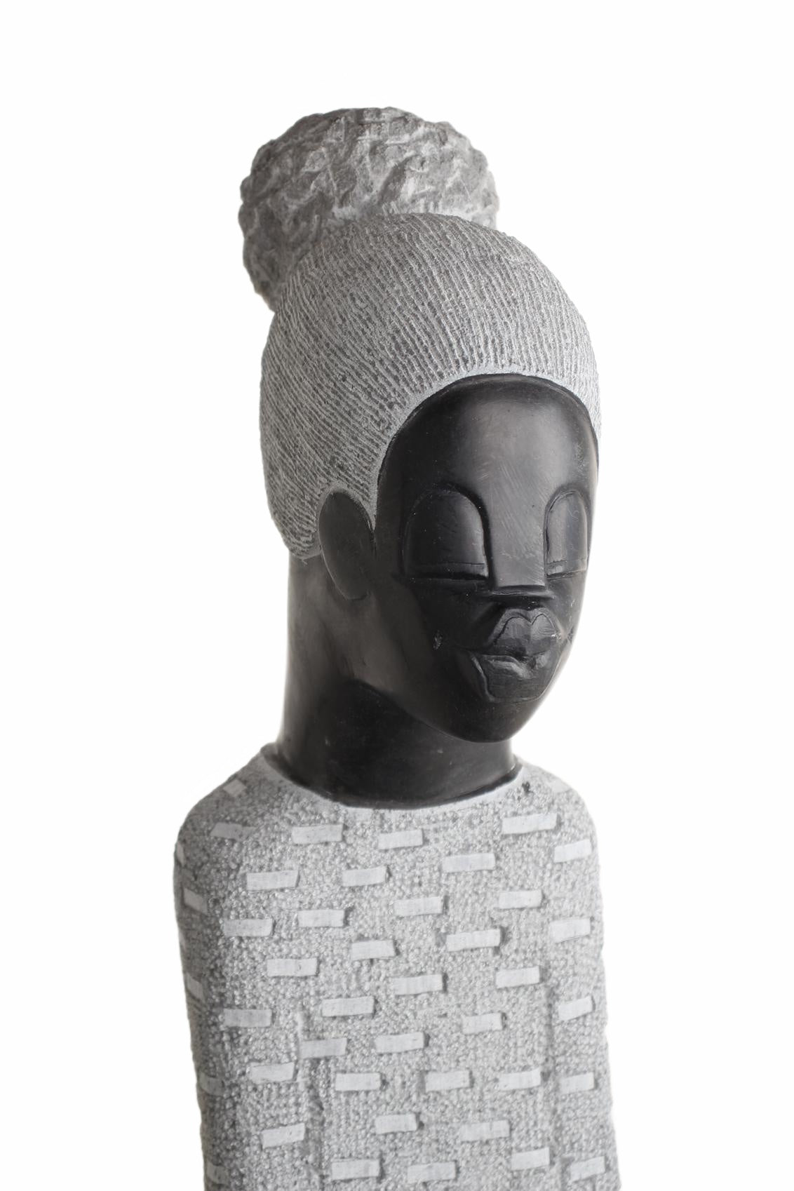 Shona Tribe Springstone Book Reader ~33.9" Tall (New 2026) - Sculpture & Statuary
