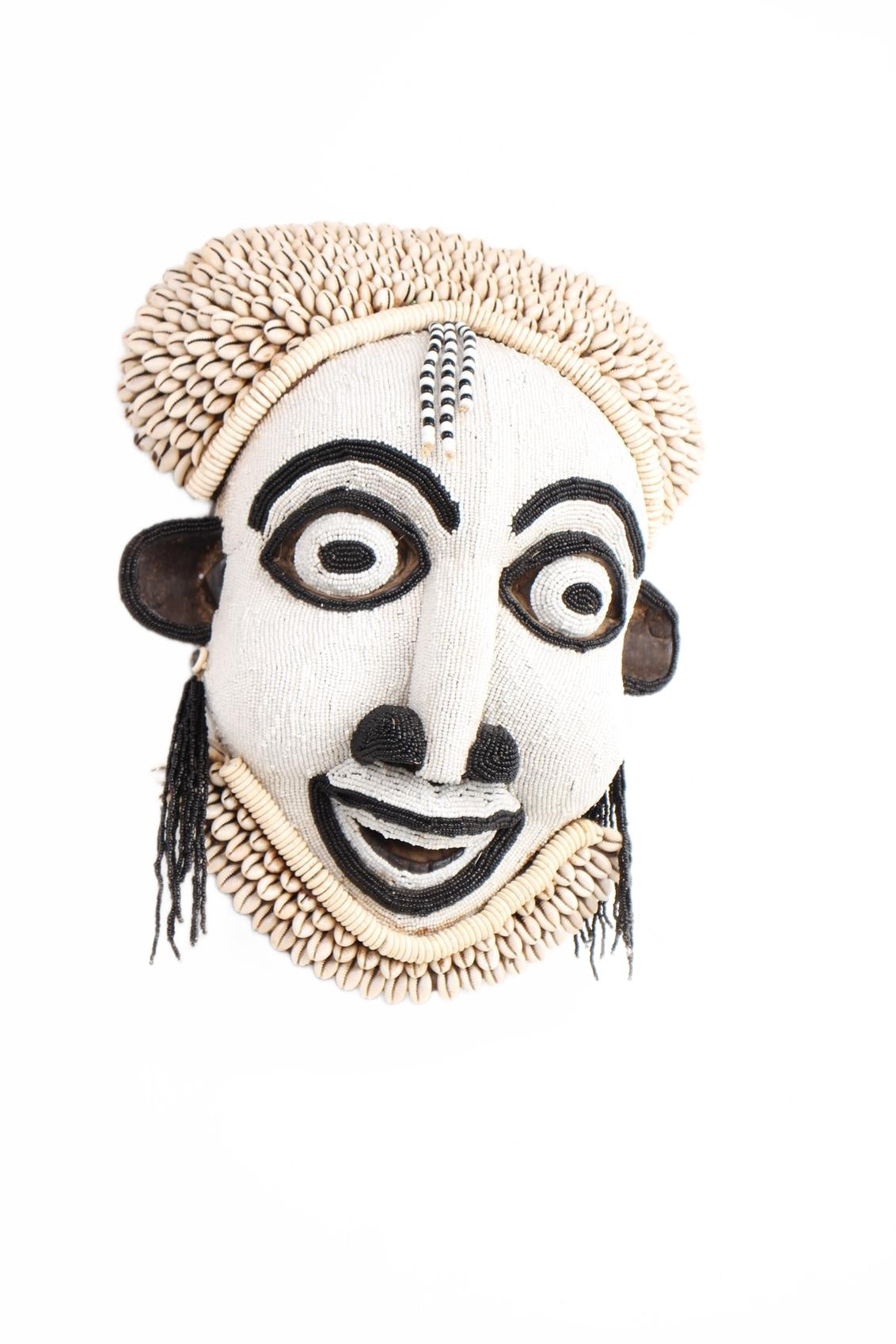 Bamileke Tribe Beaded Mask ~15.7" Tall (New 2026) - Masks