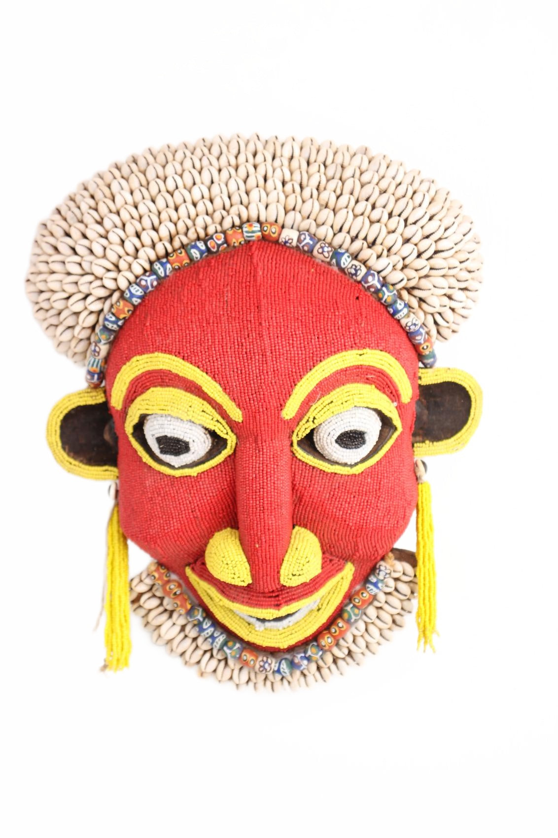 Bamileke Tribe Beaded Mask ~15.7" Tall (New 2026) - Masks