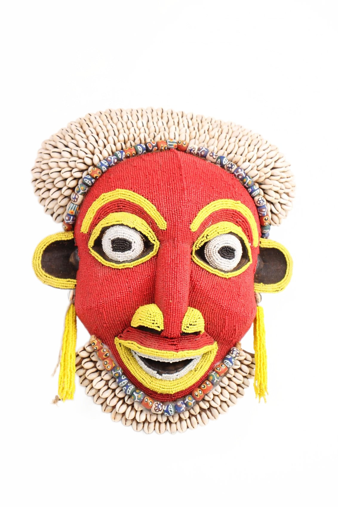 Bamileke Tribe Beaded Mask ~15.7" Tall (New 2026) - Masks