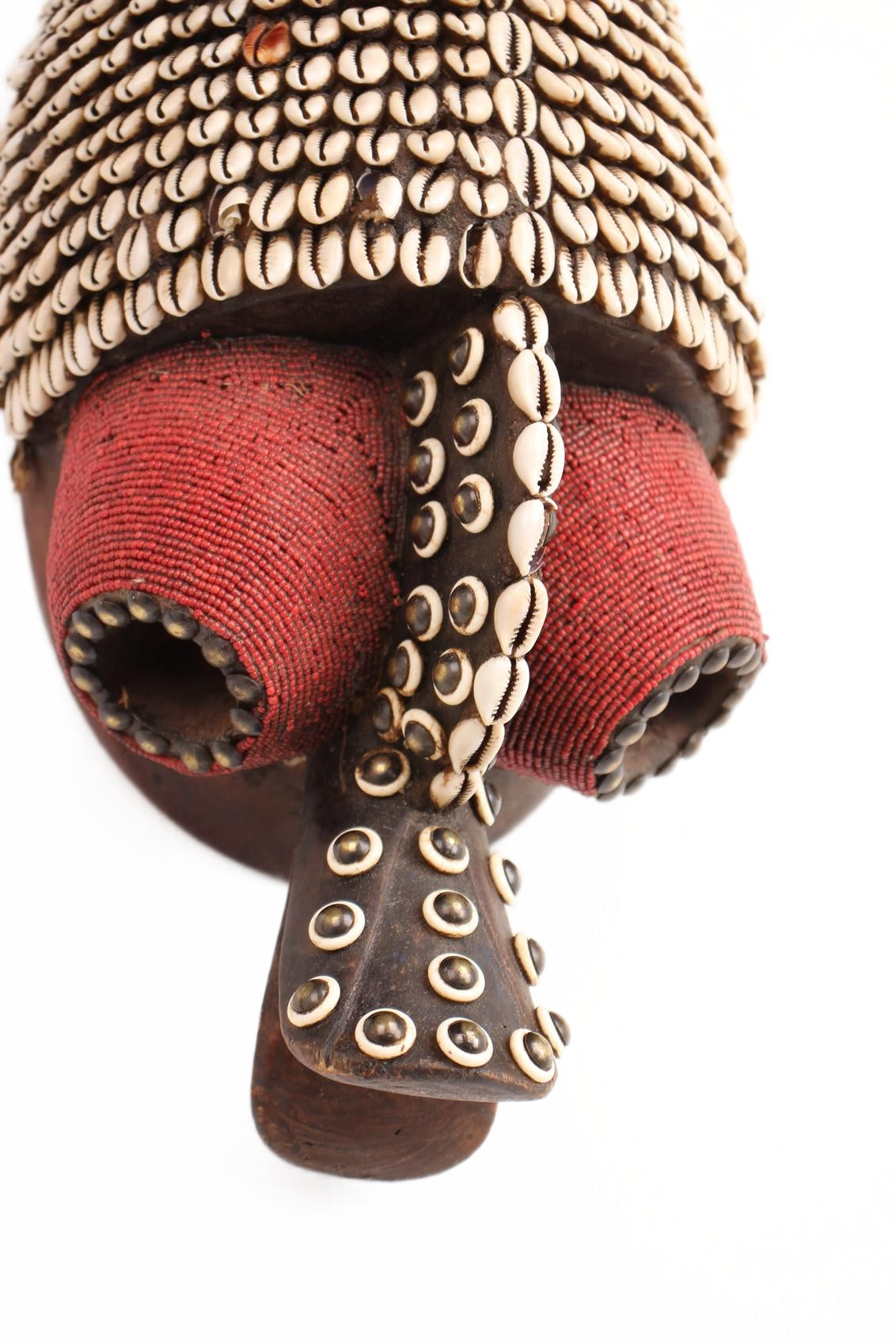 Basonge/Songye Tribe Beaded Mask ~17.3" Tall (New 2026) - Masks