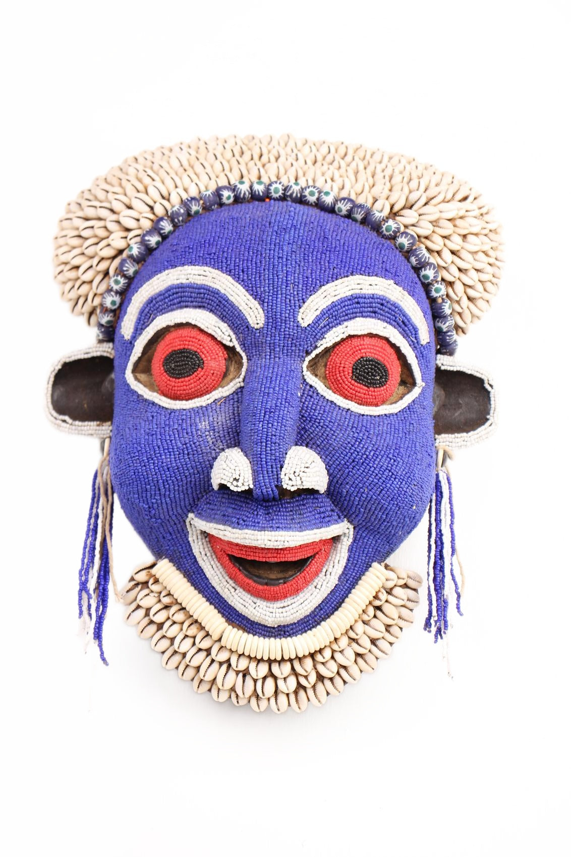 Bamileke Tribe Beaded Mask ~15.0" Tall (New 2026) - Masks