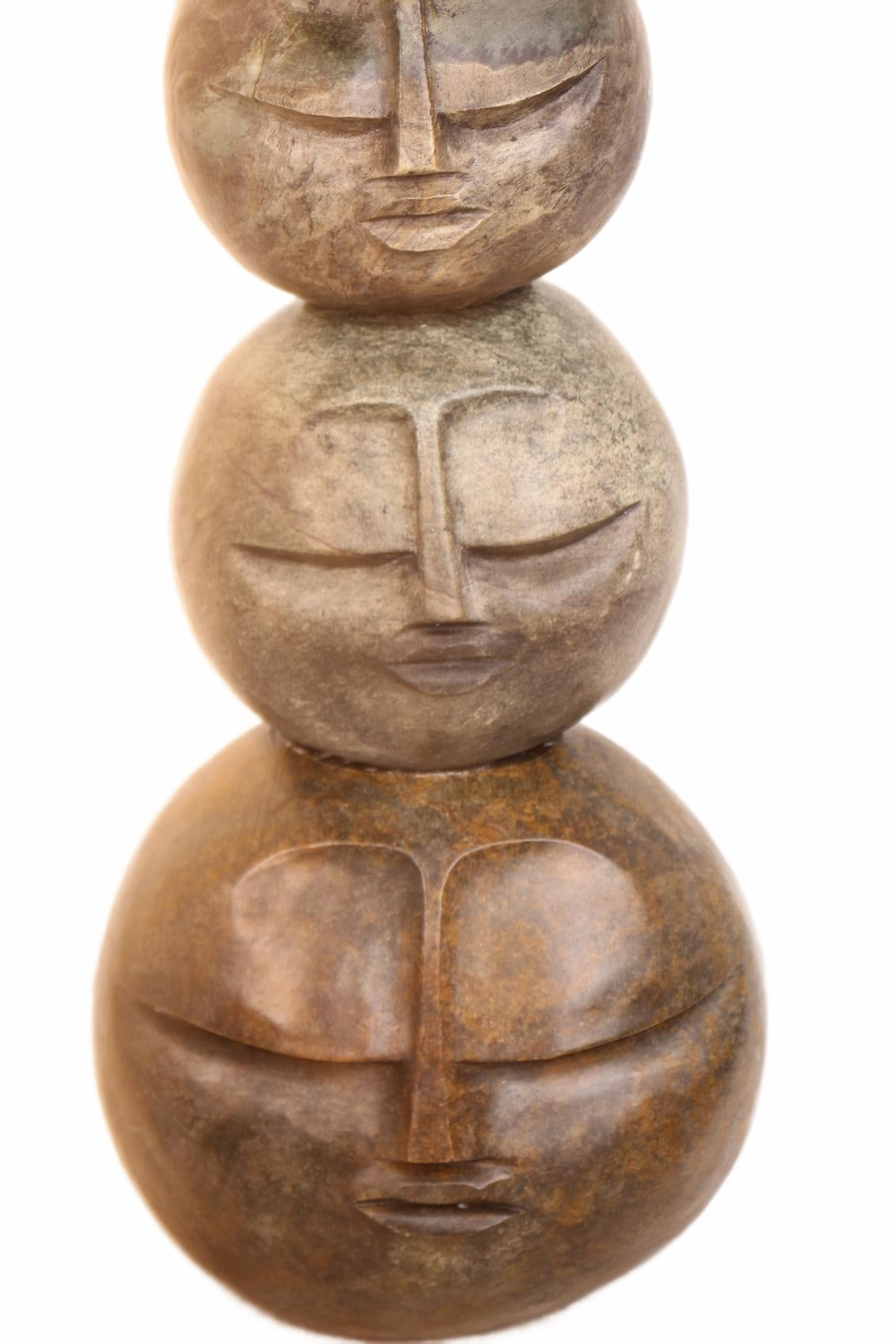 Shona Tribe Serpentine Stone Family Tree ~33.9" Tall (New 2026) - Sculpture & Statuary