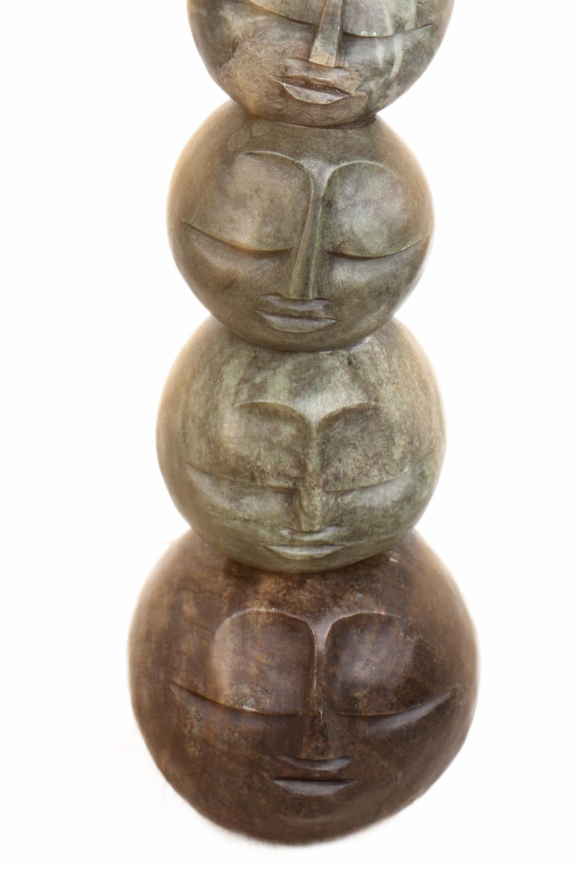 Shona Tribe Serpentine Stone Family Tree ~35.4" Tall (New 2026) - Sculpture & Statuary