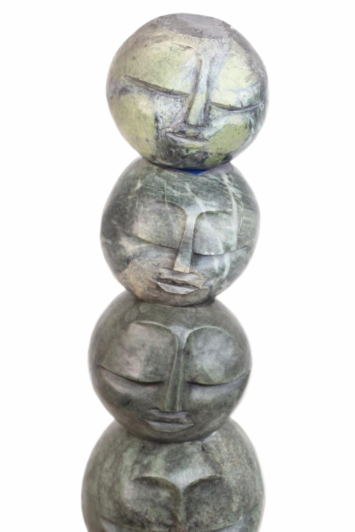 Shona Tribe Serpentine Stone Family Tree ~35.4" Tall (New 2026) - Sculpture & Statuary