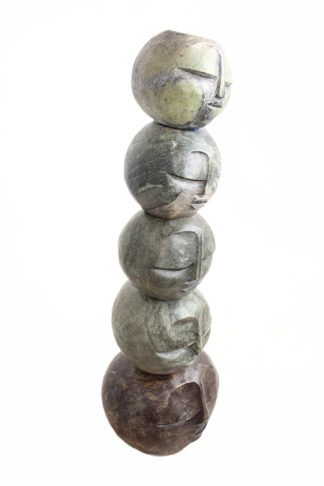 Shona Tribe Serpentine Stone Family Tree ~35.4" Tall (New 2026) - Sculpture & Statuary