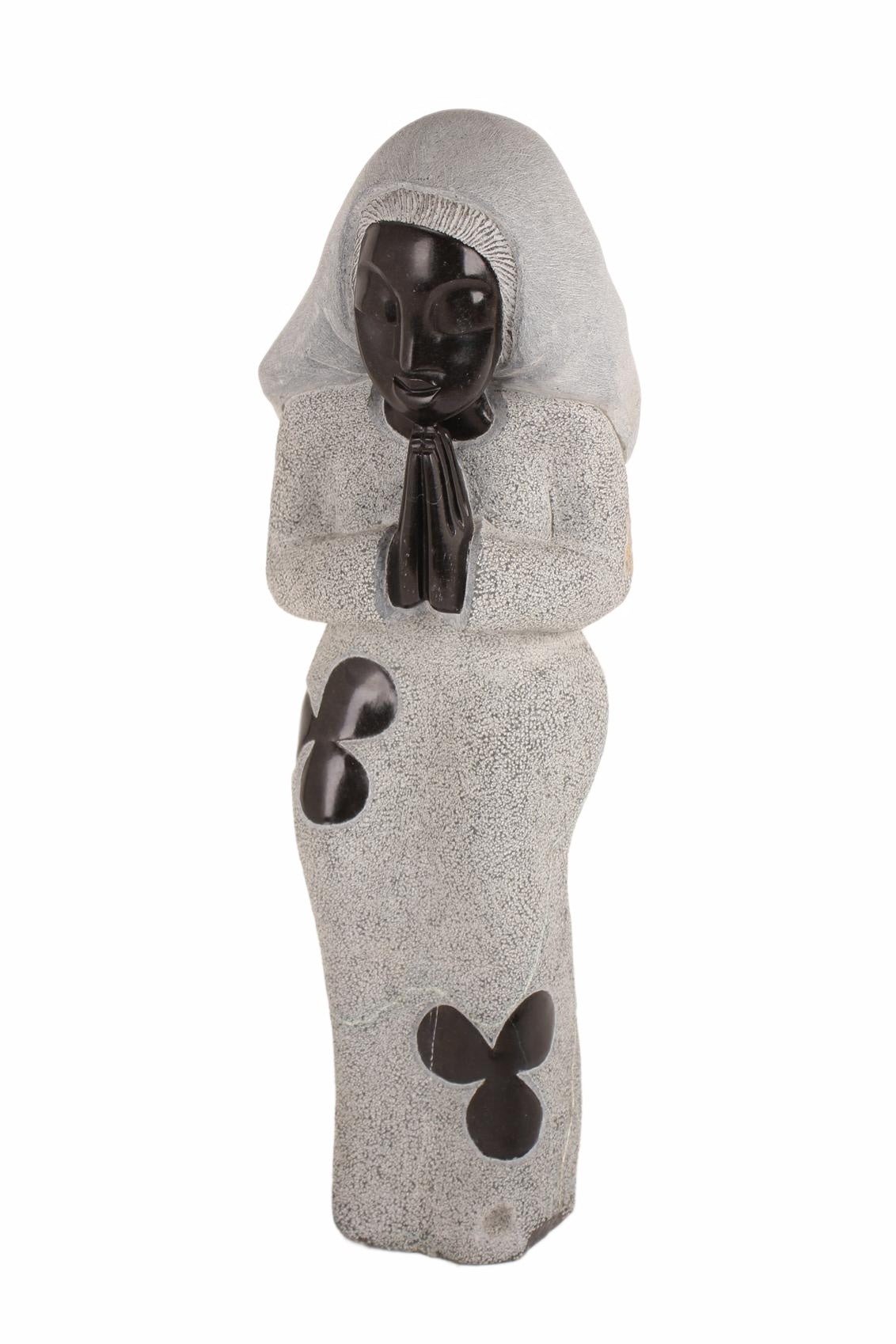 Shona Tribe Springstone Praying Woman Sculpture ~28.7" Tall (New 2026) - Sculpture & Statuary