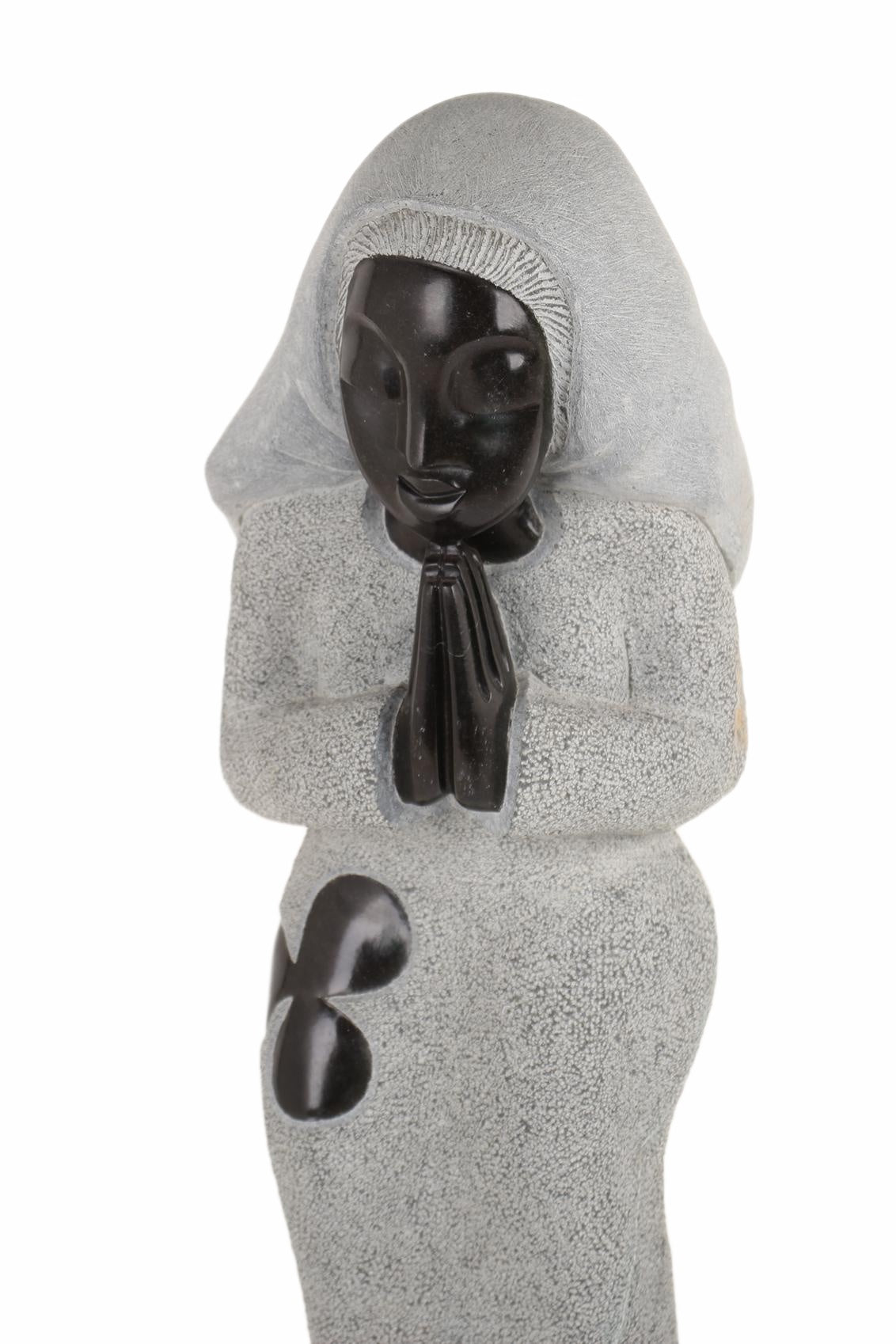 Shona Tribe Springstone Praying Woman Sculpture ~28.7" Tall (New 2026) - Sculpture & Statuary