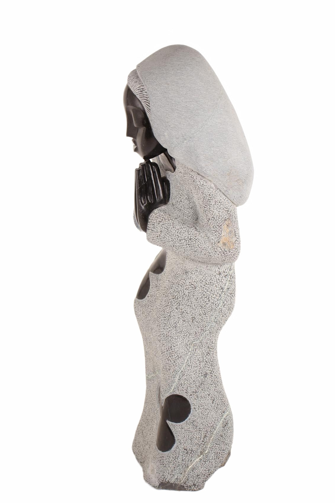 Shona Tribe Springstone Praying Woman Sculpture ~28.7" Tall (New 2026) - Sculpture & Statuary