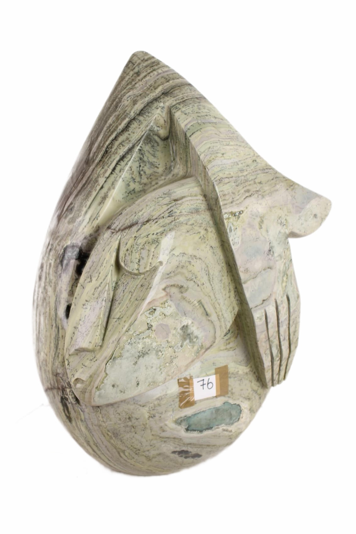 Shona Tribe Butter Jade Sculpture ~26.4" Tall (New 2026) - Sculpture & Statuary